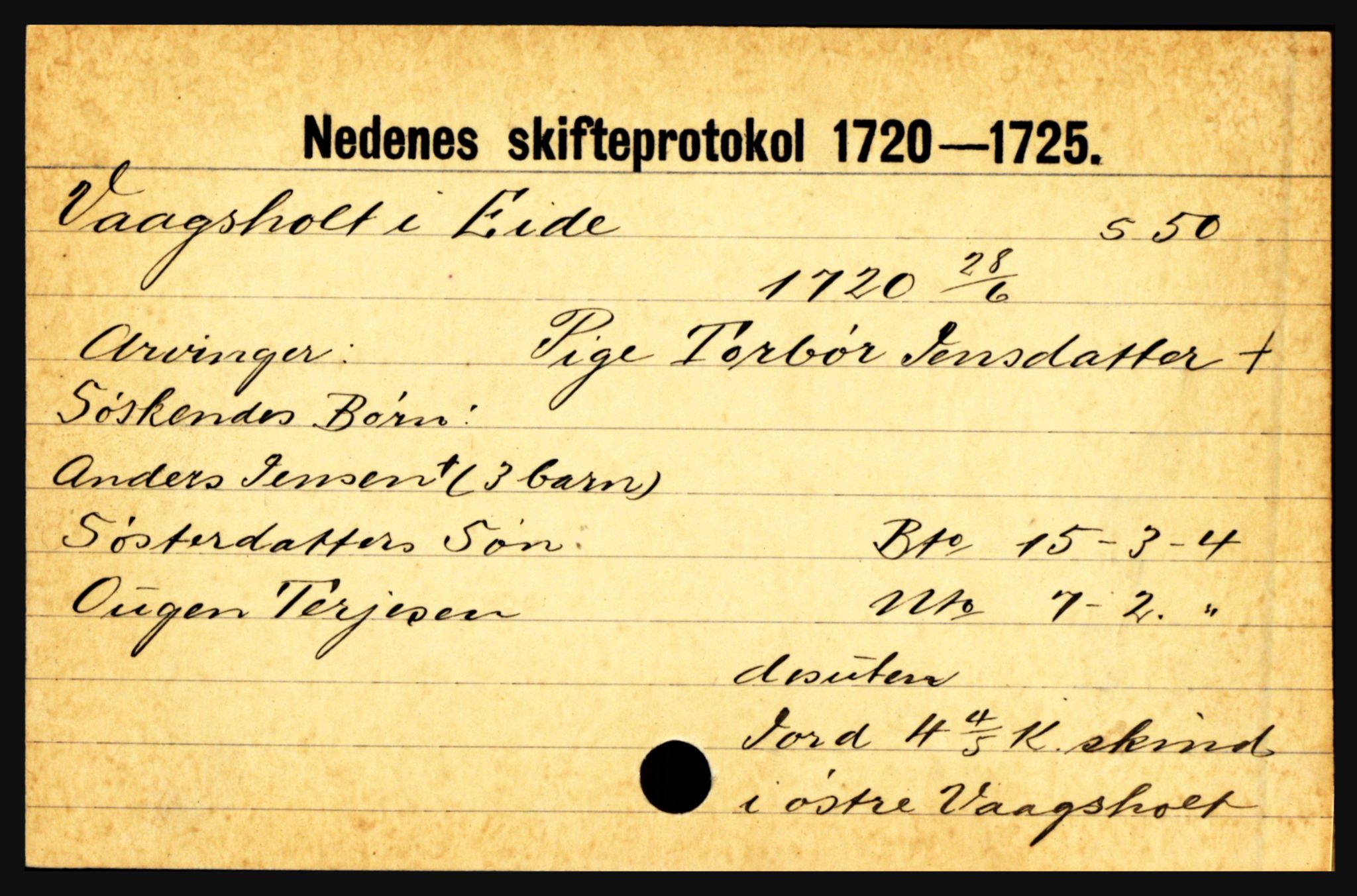 Nedenes sorenskriveri før 1824, AV/SAK-1221-0007/H, p. 33513