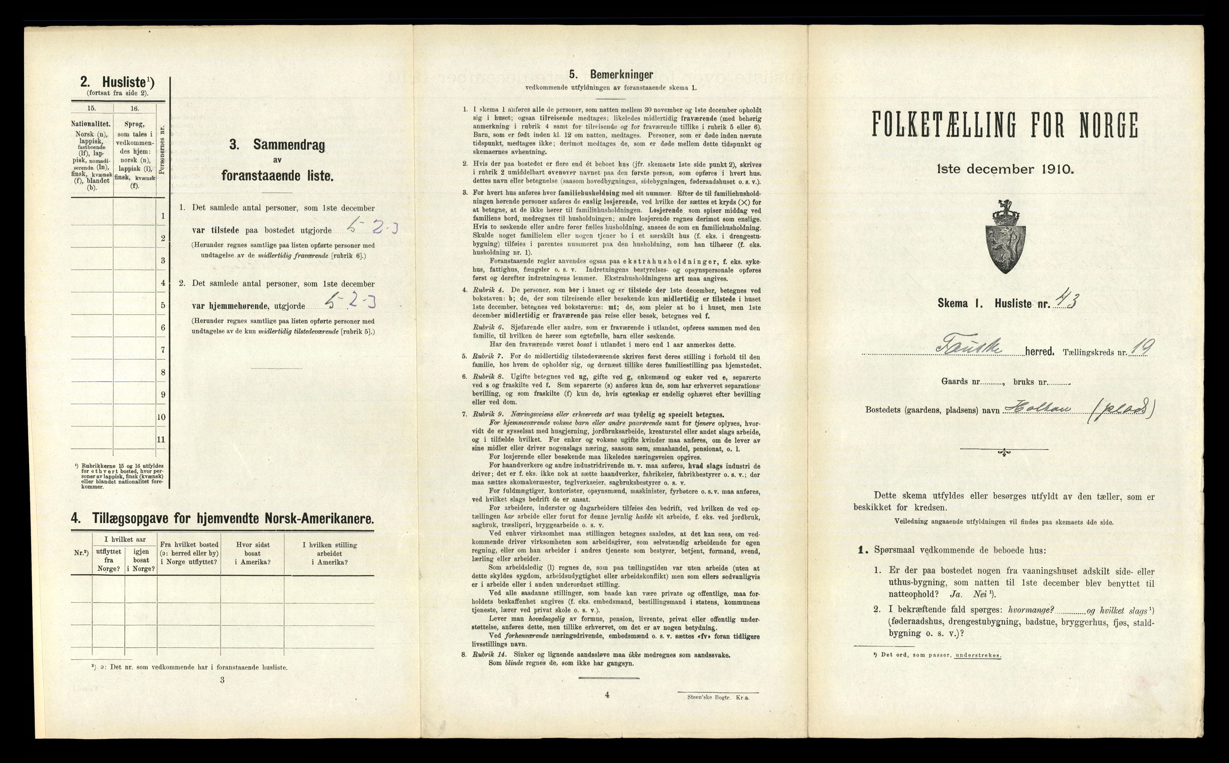 RA, 1910 census for Fauske, 1910, p. 1286