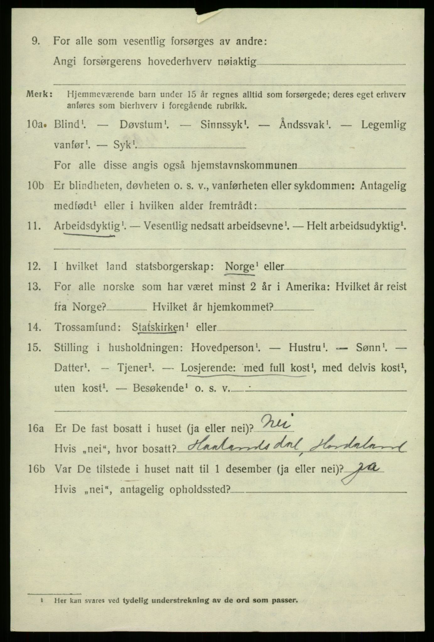 SAB, 1920 census for Strandvik, 1920, p. 2235