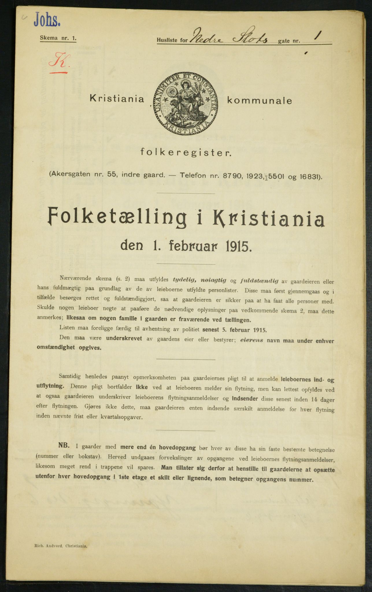 OBA, Municipal Census 1915 for Kristiania, 1915, p. 68882