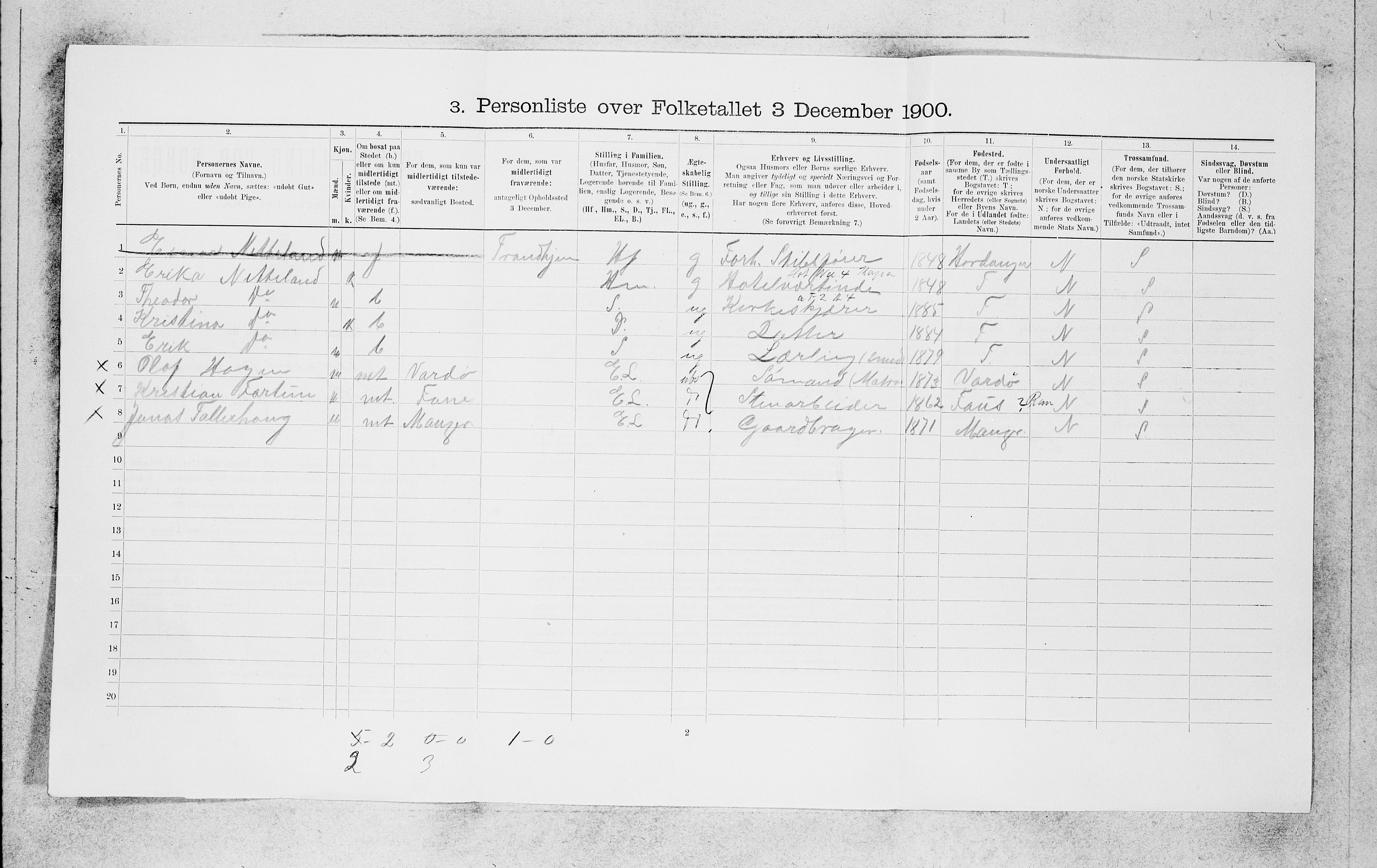 SAB, 1900 census for Bergen, 1900, p. 1352