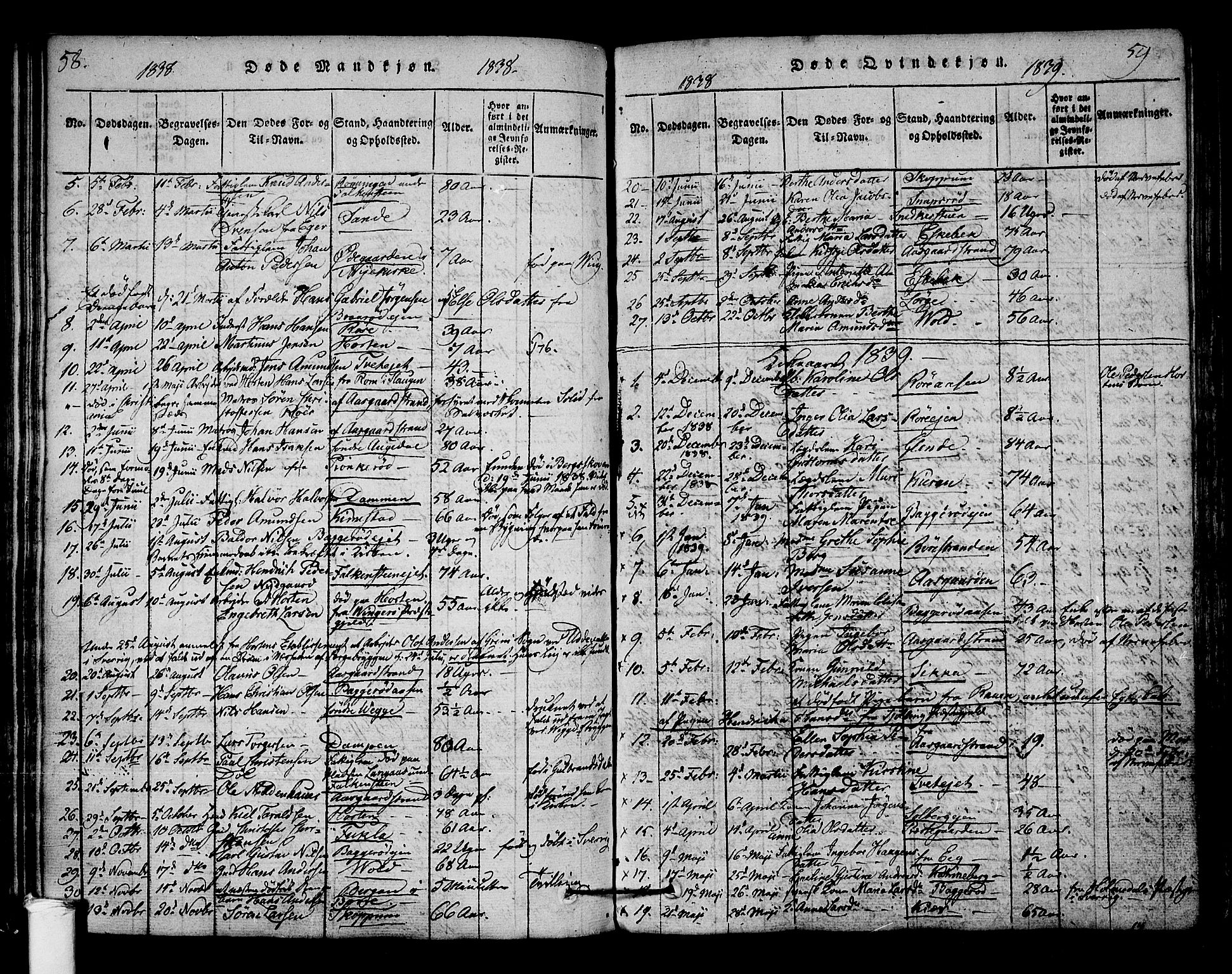 Borre kirkebøker, AV/SAKO-A-338/F/Fa/L0004: Parish register (official) no. I 4, 1815-1845, p. 58-59