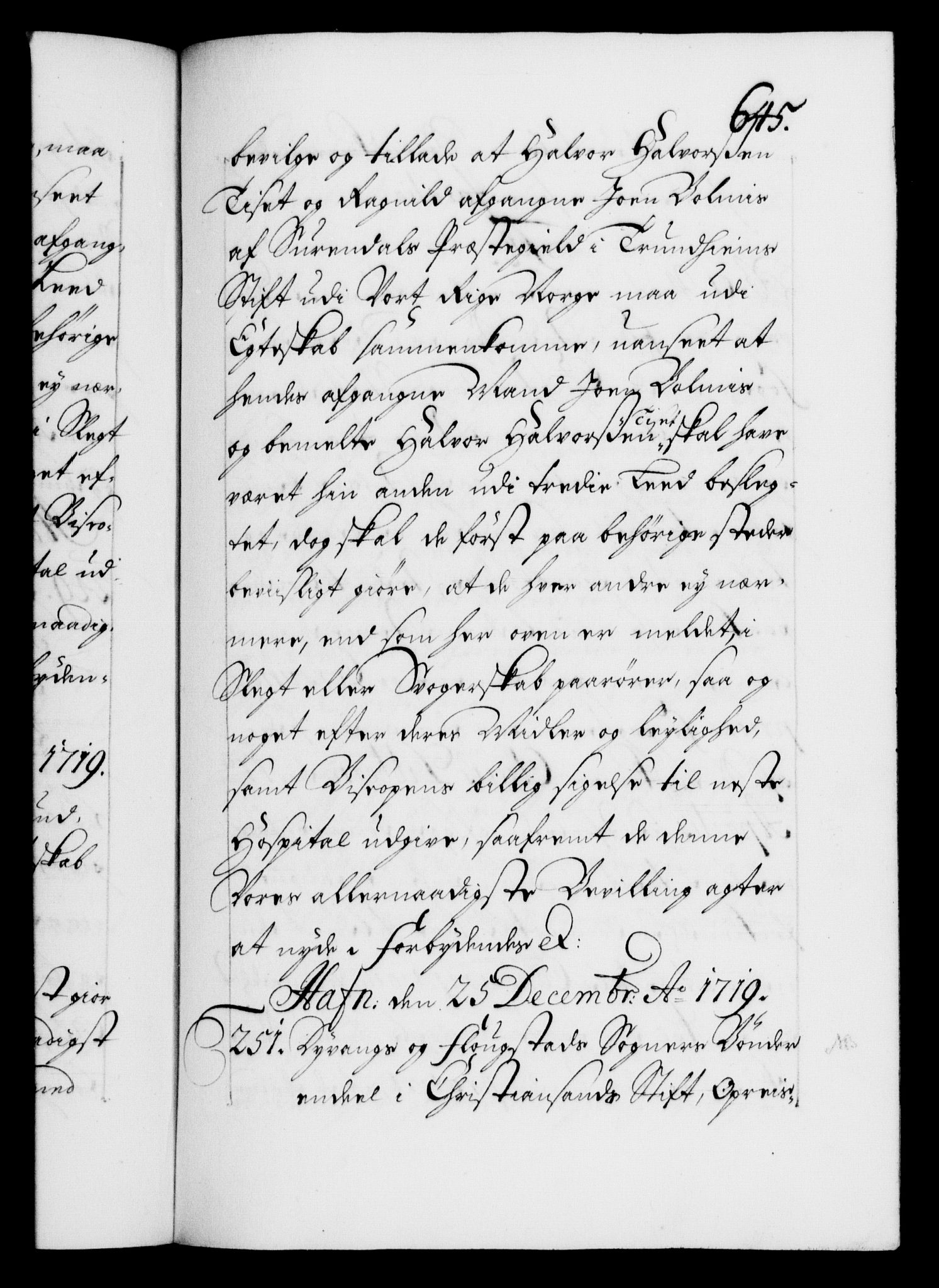 Danske Kanselli 1572-1799, RA/EA-3023/F/Fc/Fca/Fcaa/L0022: Norske registre, 1716-1719, p. 645a