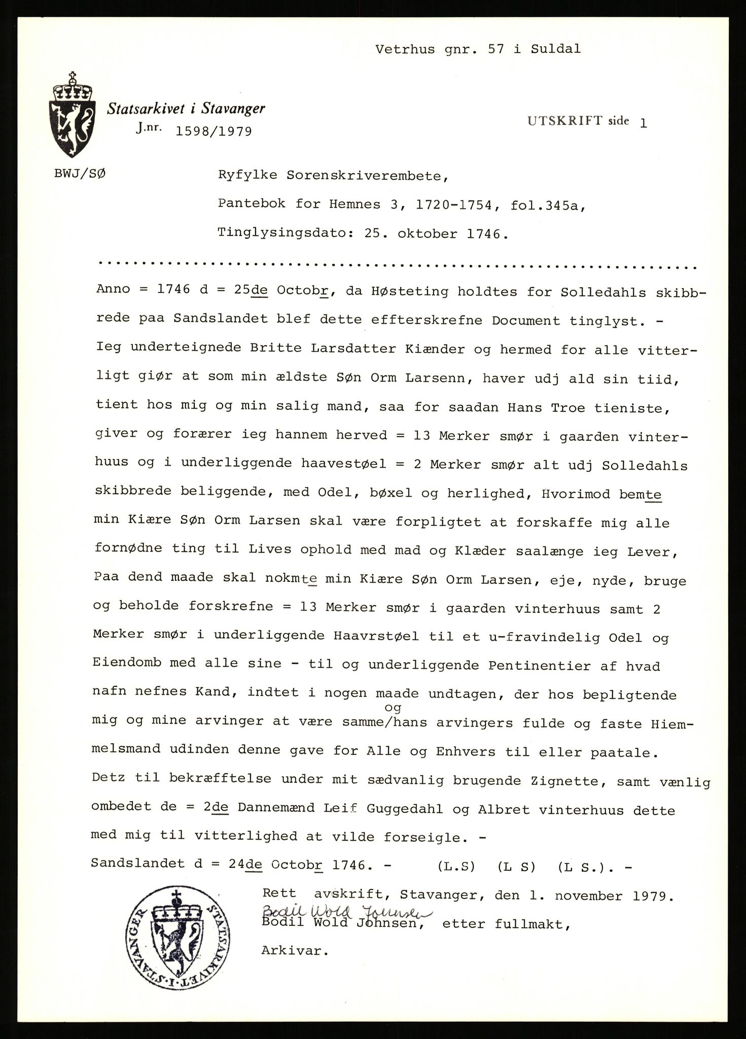 Statsarkivet i Stavanger, AV/SAST-A-101971/03/Y/Yj/L0094: Avskrifter sortert etter gårdsnavn: Vetrhus - Vik i Nerstrand, 1750-1930, p. 49