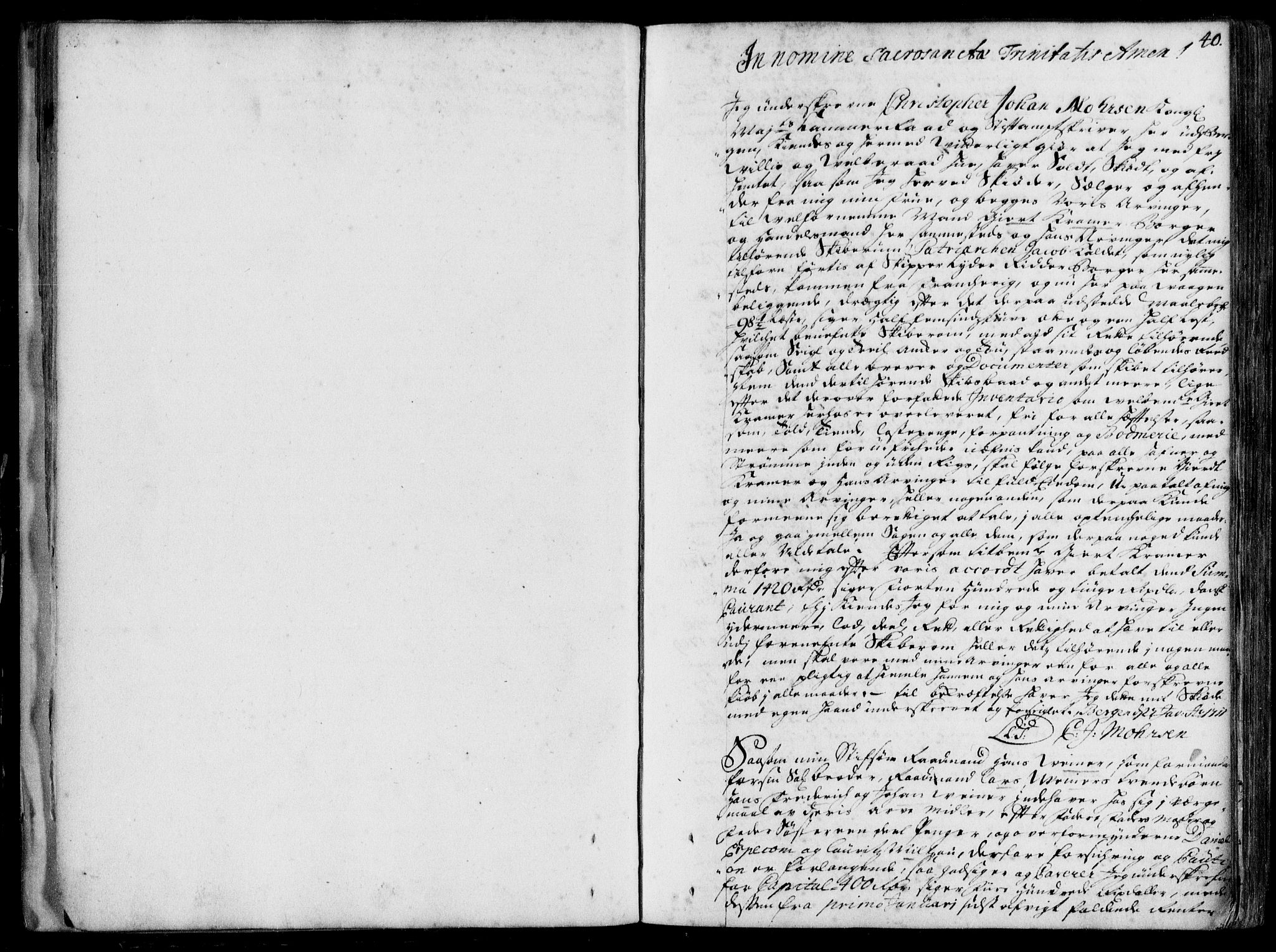 Byfogd og Byskriver i Bergen, SAB/A-3401/03/03Ba/L0007: Mortgage book no. II.B.a.7, 1711-1714, p. 40