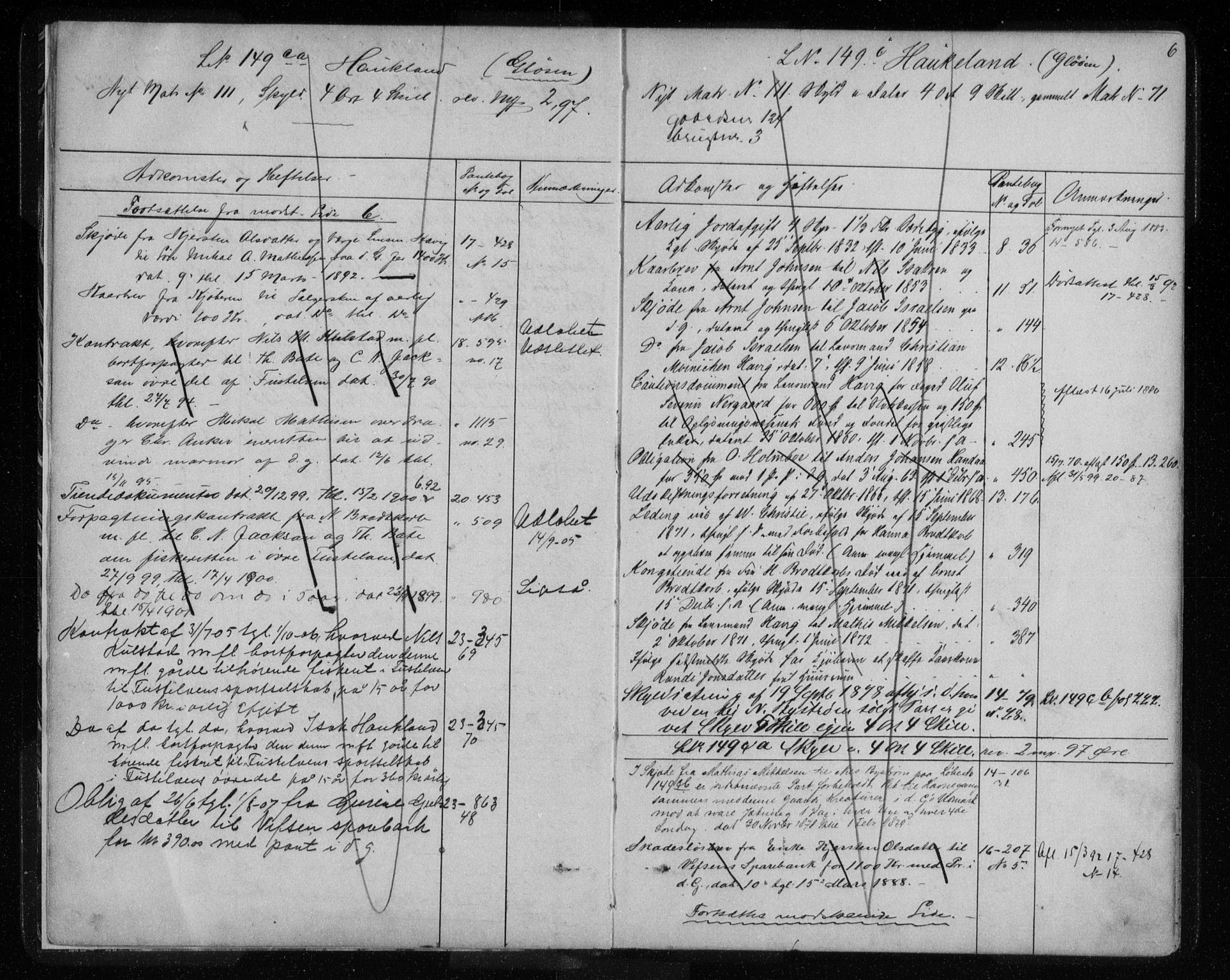 Søndre Helgeland sorenskriveri, SAT/A-4575/1/2/2A/2Aa/L0003: Mortgage register no. 3, 1820-1911, p. 6