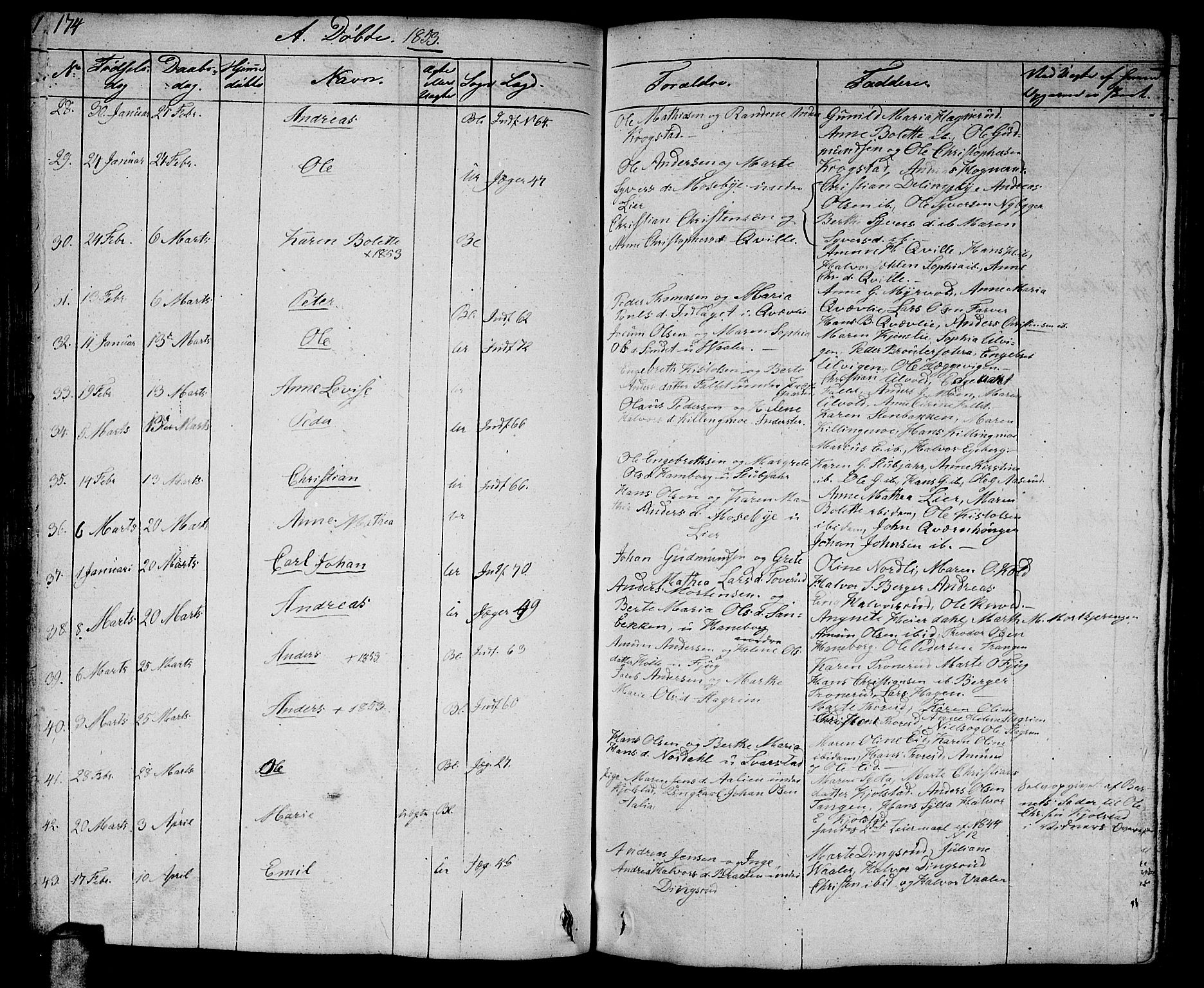 Aurskog prestekontor Kirkebøker, AV/SAO-A-10304a/G/Ga/L0002: Parish register (copy) no. I 2, 1829-1857, p. 174