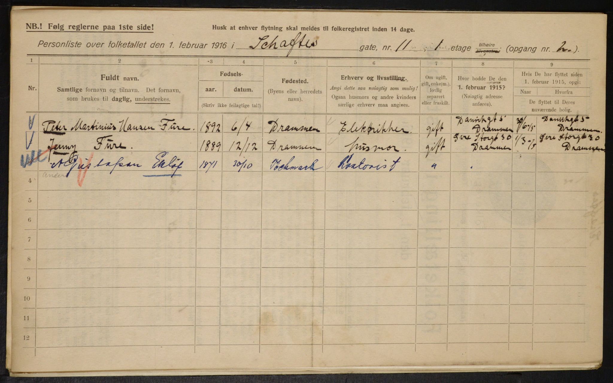 OBA, Municipal Census 1916 for Kristiania, 1916, p. 91591