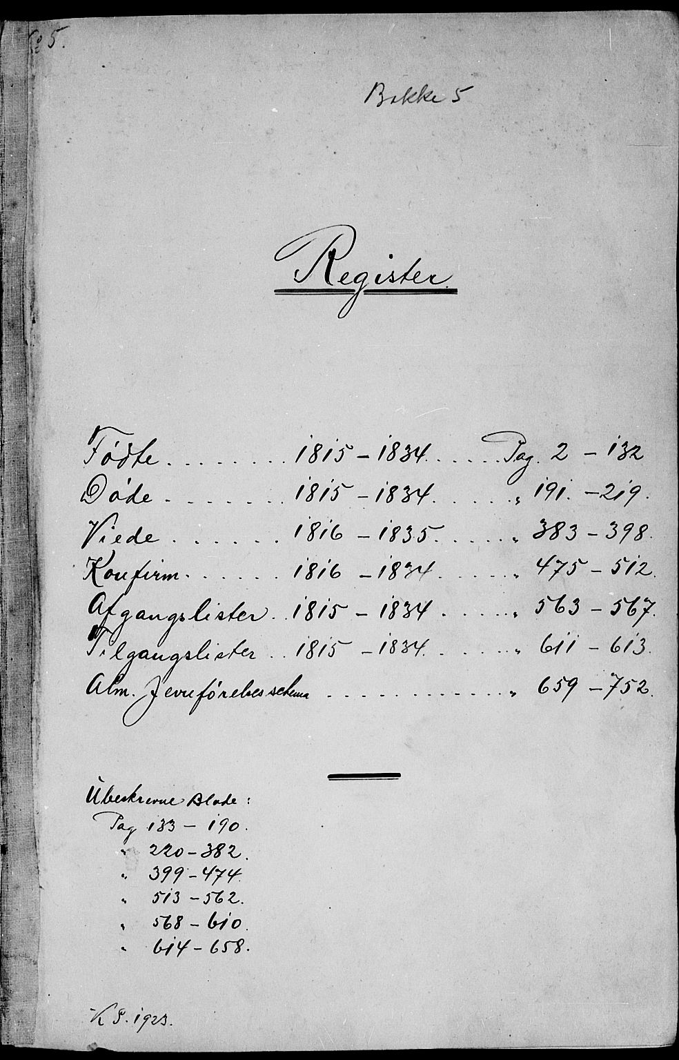 Bakke sokneprestkontor, SAK/1111-0002/F/Fb/Fbb/L0001: Parish register (copy) no. B 1, 1815-1835