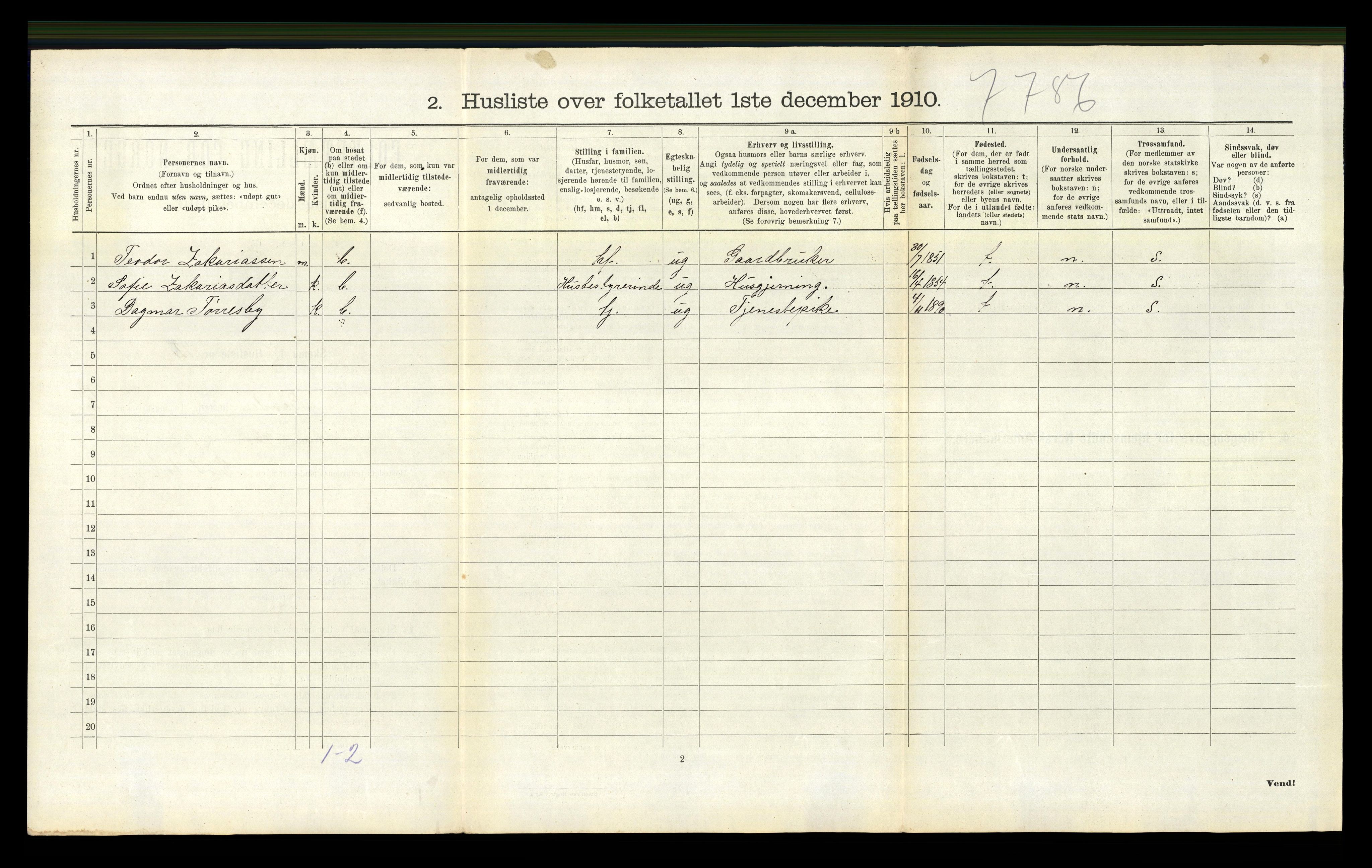 RA, 1910 census for Bamble, 1910, p. 1567