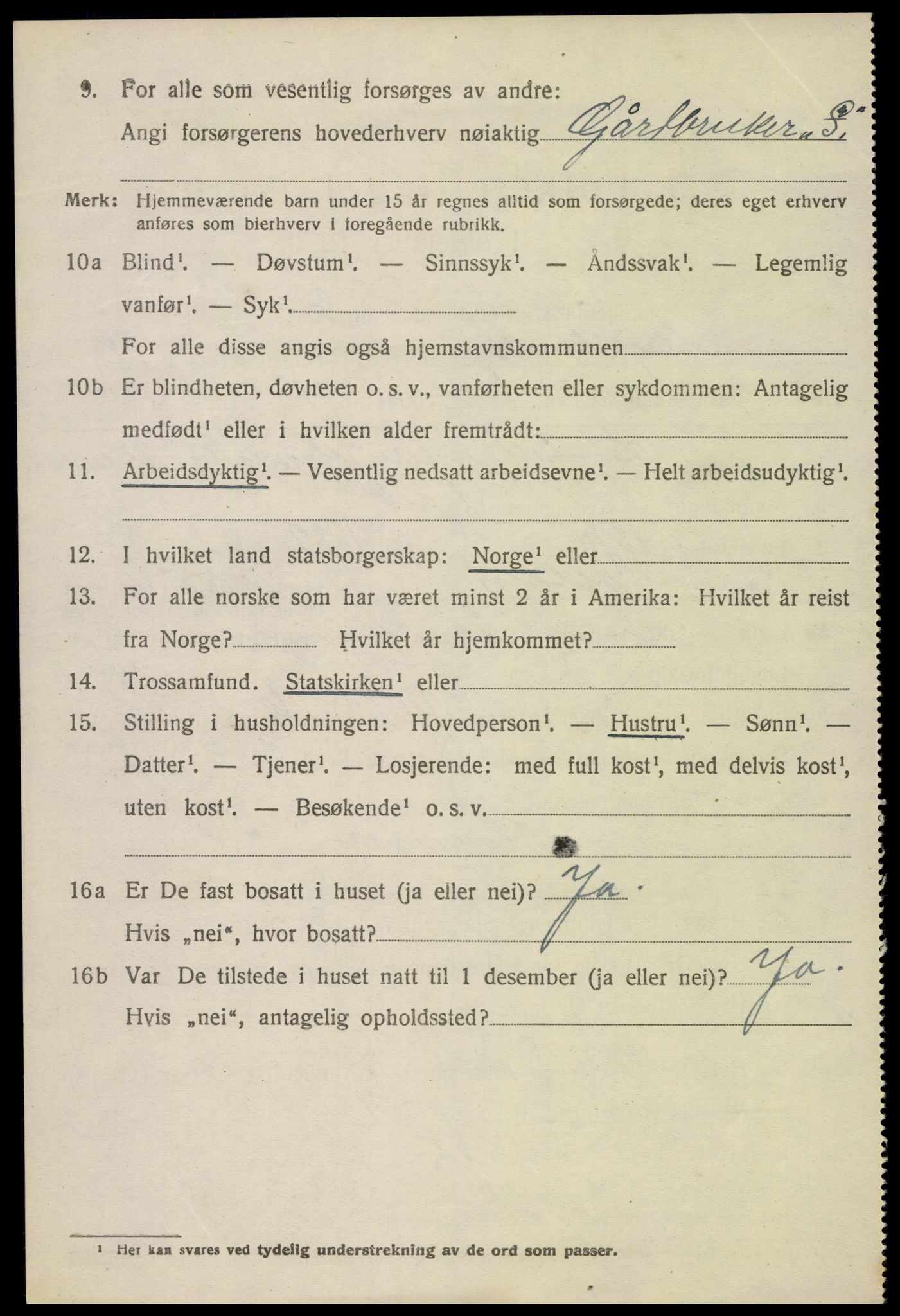 SAK, 1920 census for Mykland, 1920, p. 1125