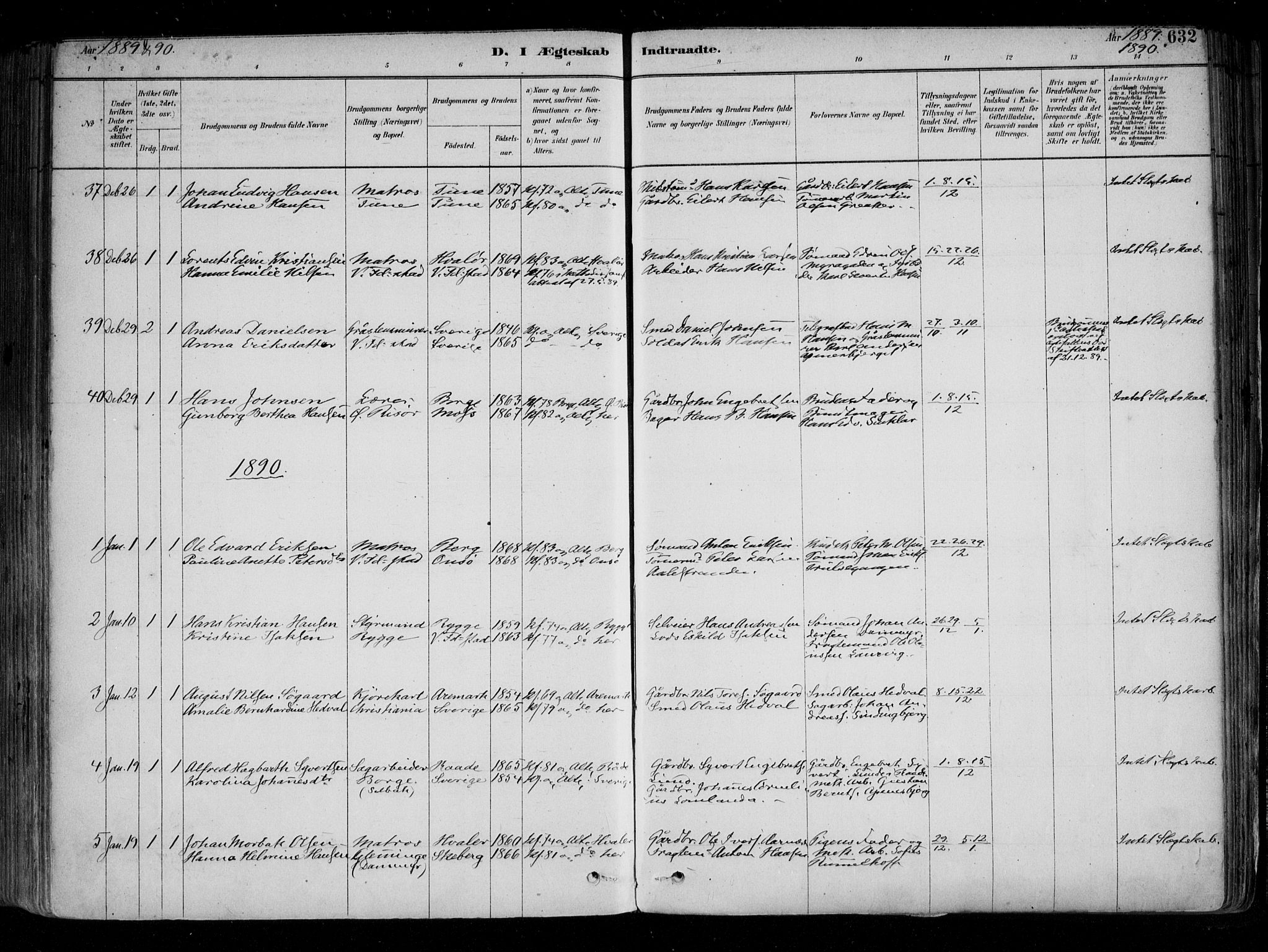 Fredrikstad domkirkes prestekontor Kirkebøker, SAO/A-10906/F/Fa/L0004: Parish register (official) no. 4, 1878-1907, p. 632
