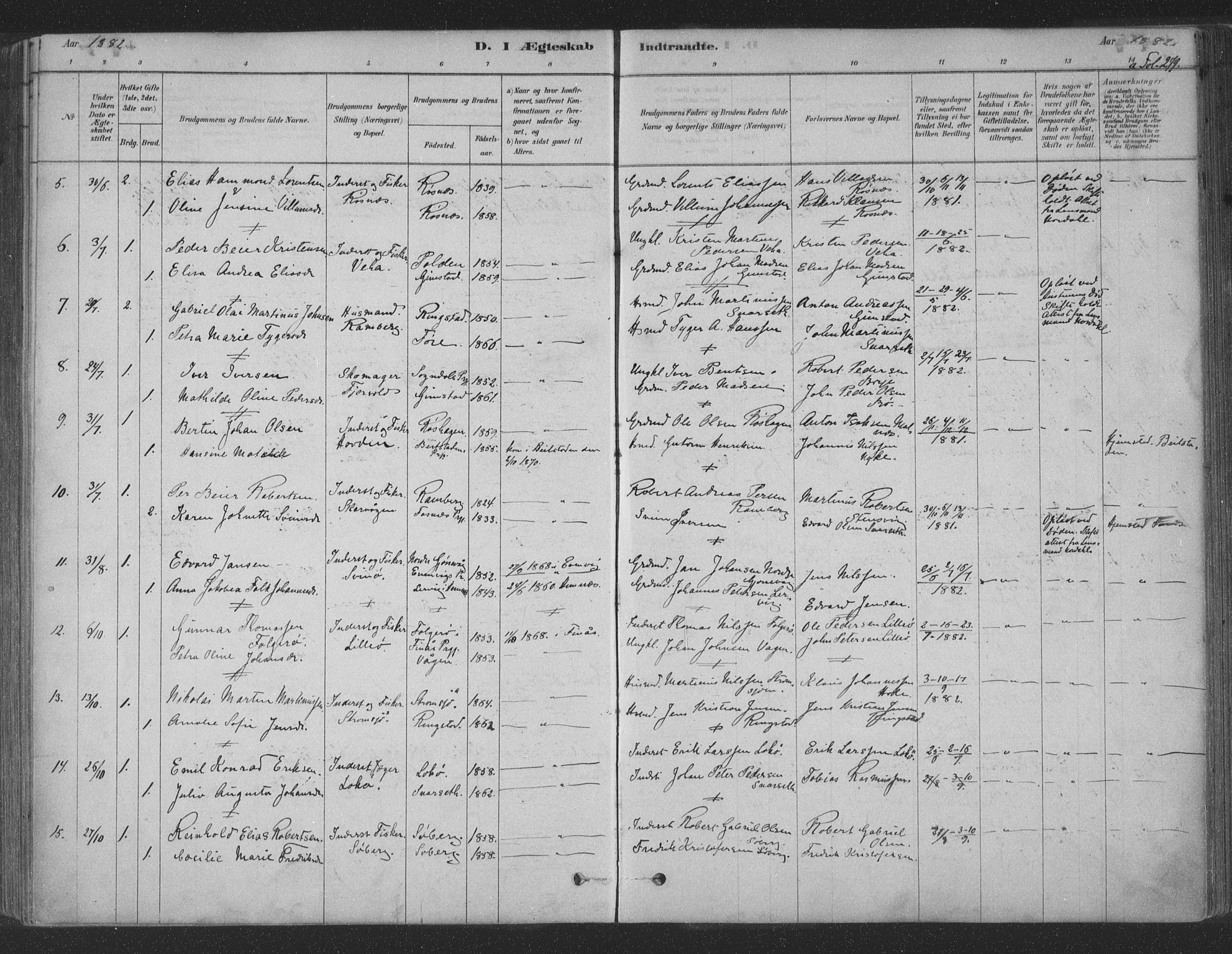 Ministerialprotokoller, klokkerbøker og fødselsregistre - Nordland, AV/SAT-A-1459/891/L1302: Parish register (official) no. 891A07, 1878-1895, p. 279