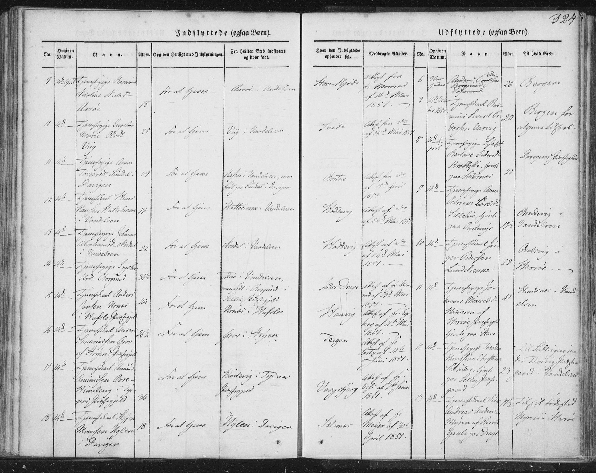 Selje sokneprestembete, AV/SAB-A-99938/H/Ha/Haa/Haaa: Parish register (official) no. A 10, 1844-1858, p. 324