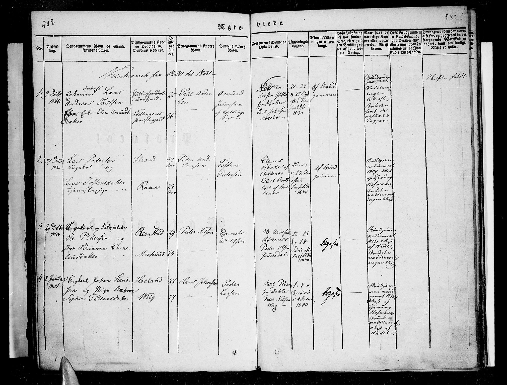 Kvæfjord sokneprestkontor, AV/SATØ-S-1323/G/Ga/Gaa/L0003kirke: Parish register (official) no. 3, 1830-1857, p. 508