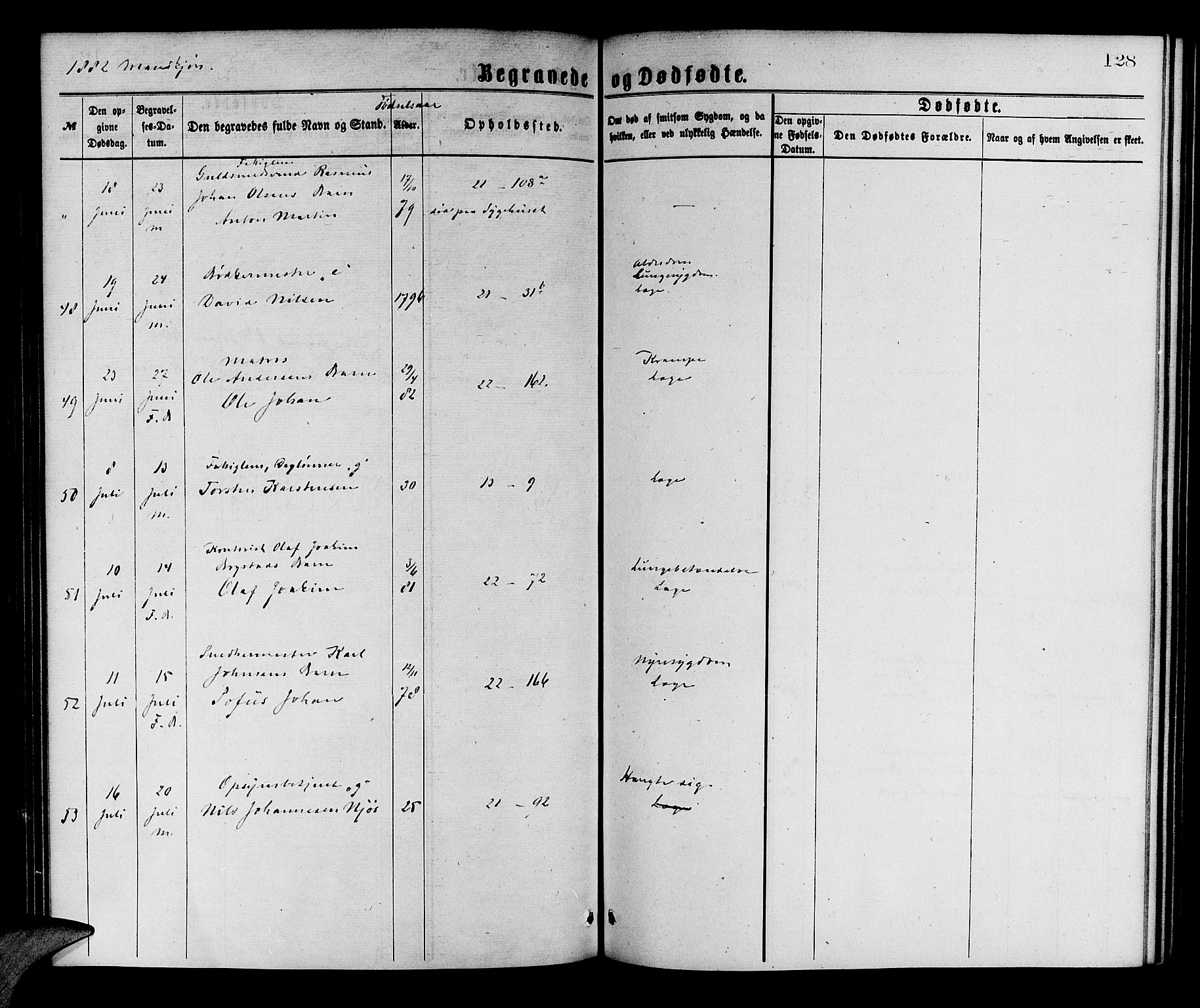 Korskirken sokneprestembete, AV/SAB-A-76101/H/Hab: Parish register (copy) no. E 3, 1871-1883, p. 128