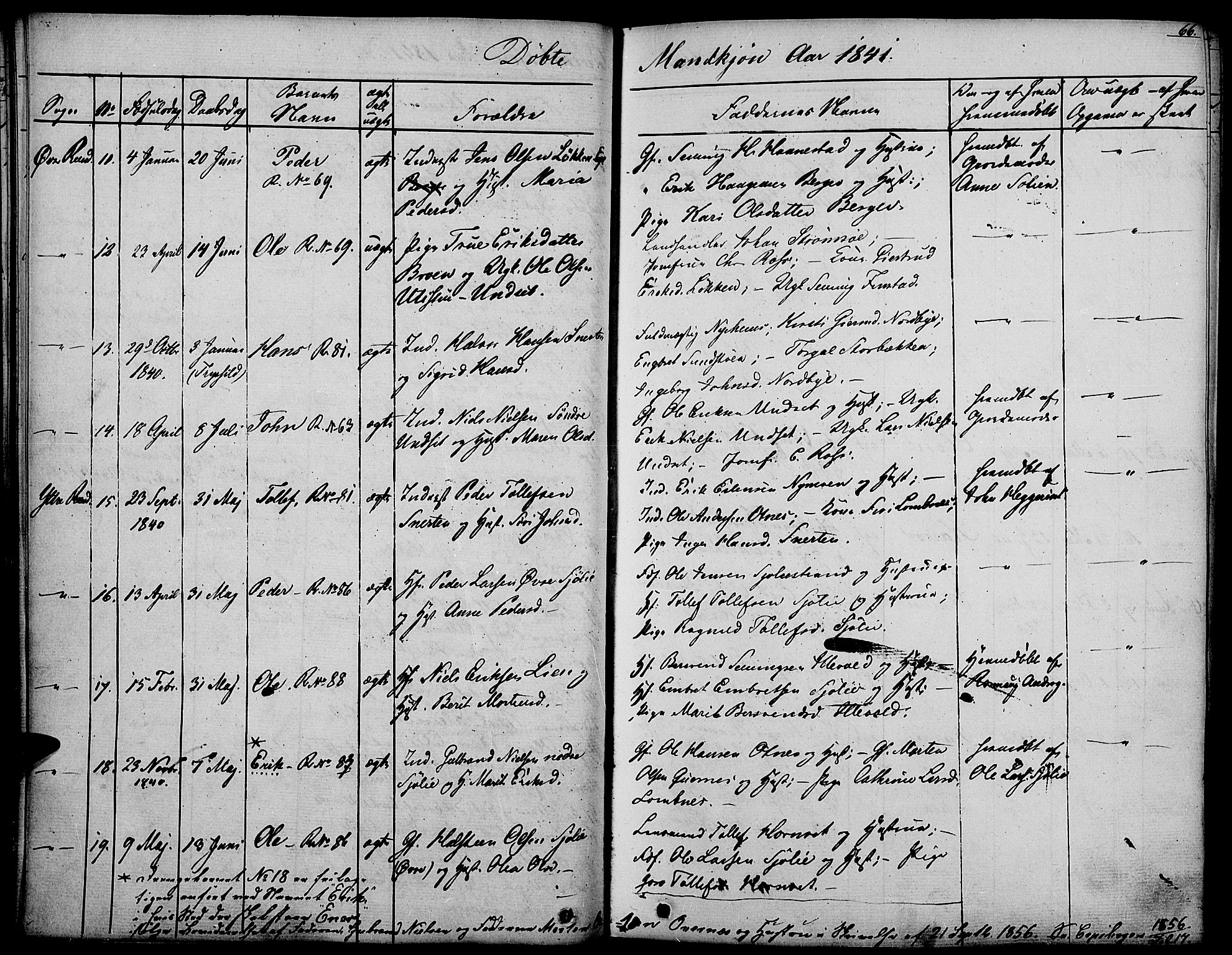 Rendalen prestekontor, SAH/PREST-054/H/Ha/Haa/L0004: Parish register (official) no. 4, 1829-1852, p. 66