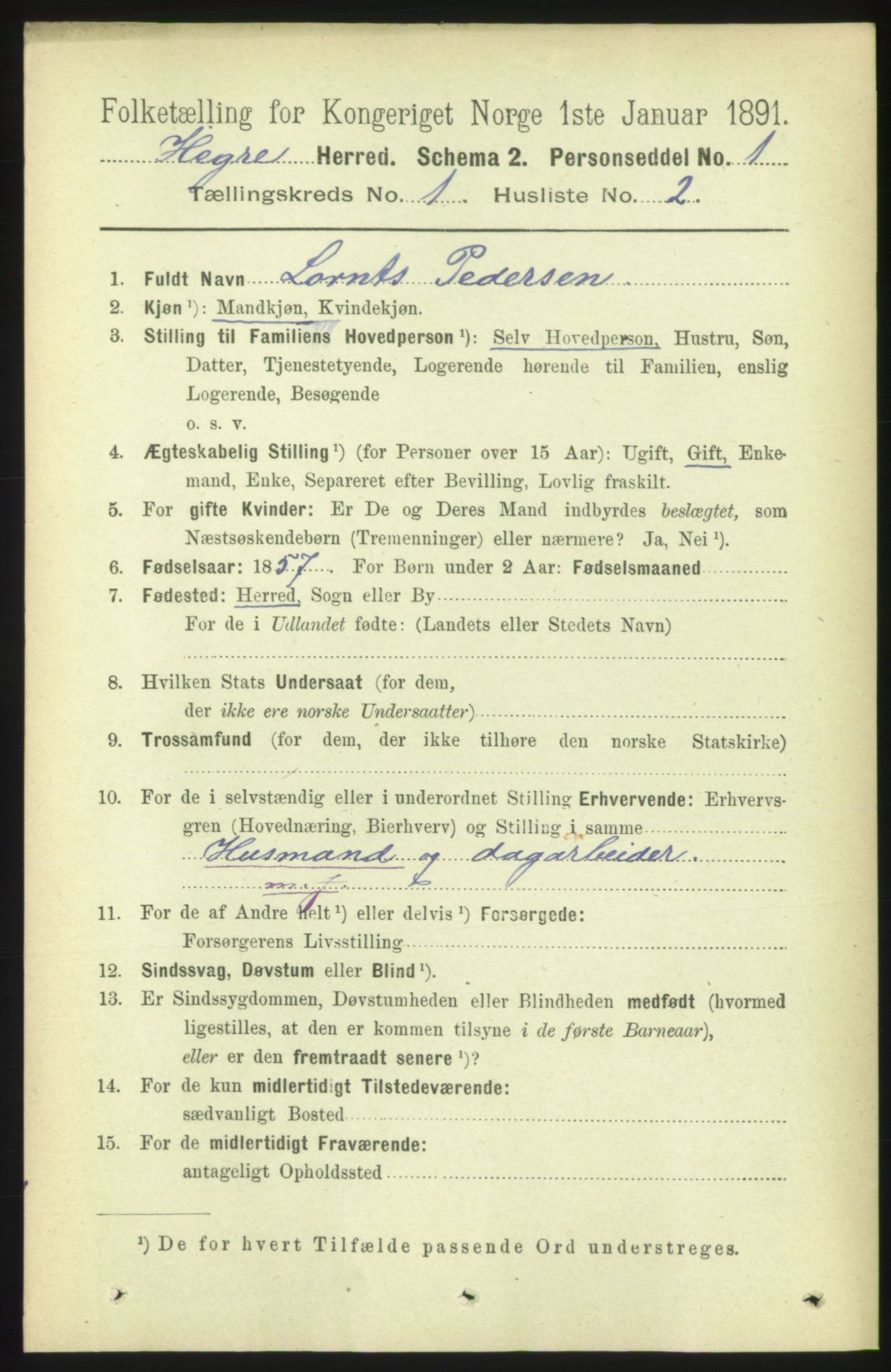 RA, 1891 census for 1712 Hegra, 1891, p. 81