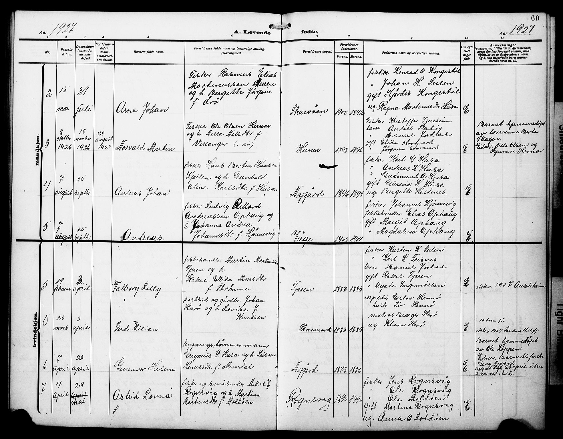 Lindås Sokneprestembete, AV/SAB-A-76701/H/Hab/Habd/L0004: Parish register (copy) no. D 4, 1913-1928, p. 60