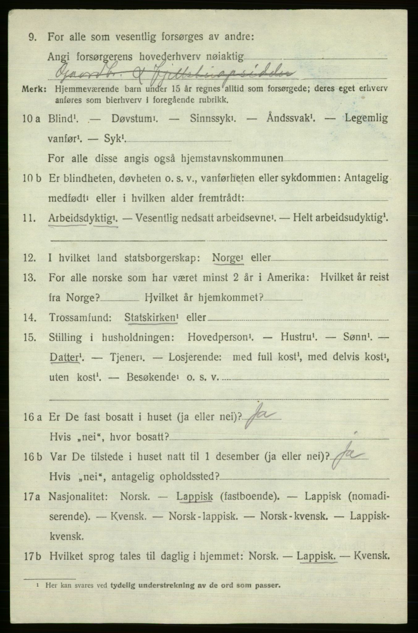 SATØ, 1920 census for Kautokeino, 1920, p. 840