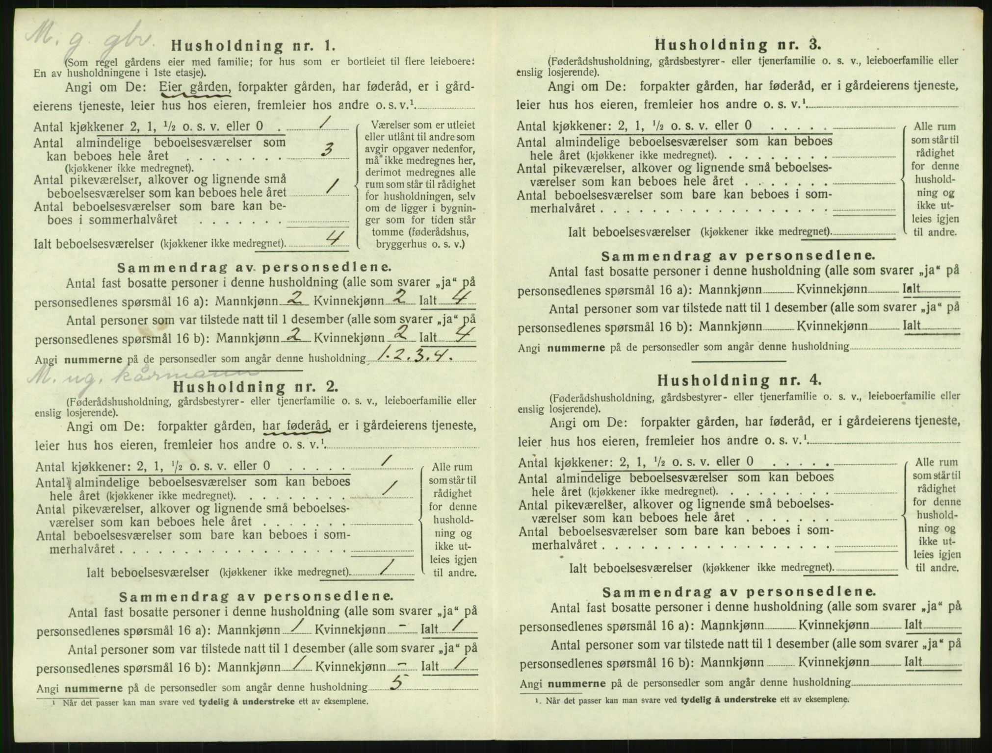 SAT, 1920 census for Kvernes, 1920, p. 24