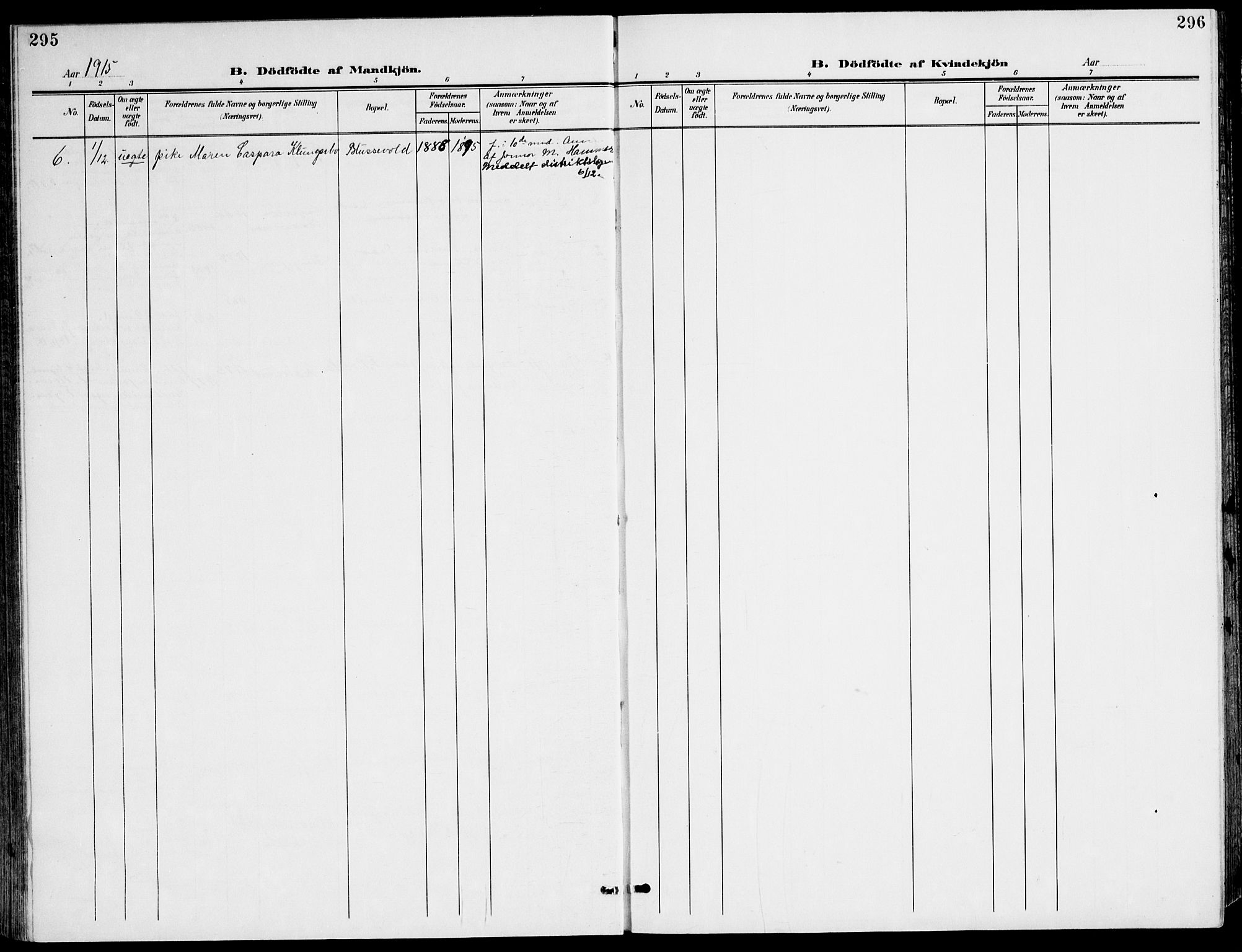 Ministerialprotokoller, klokkerbøker og fødselsregistre - Sør-Trøndelag, SAT/A-1456/607/L0320: Parish register (official) no. 607A04, 1907-1915, p. 295-296