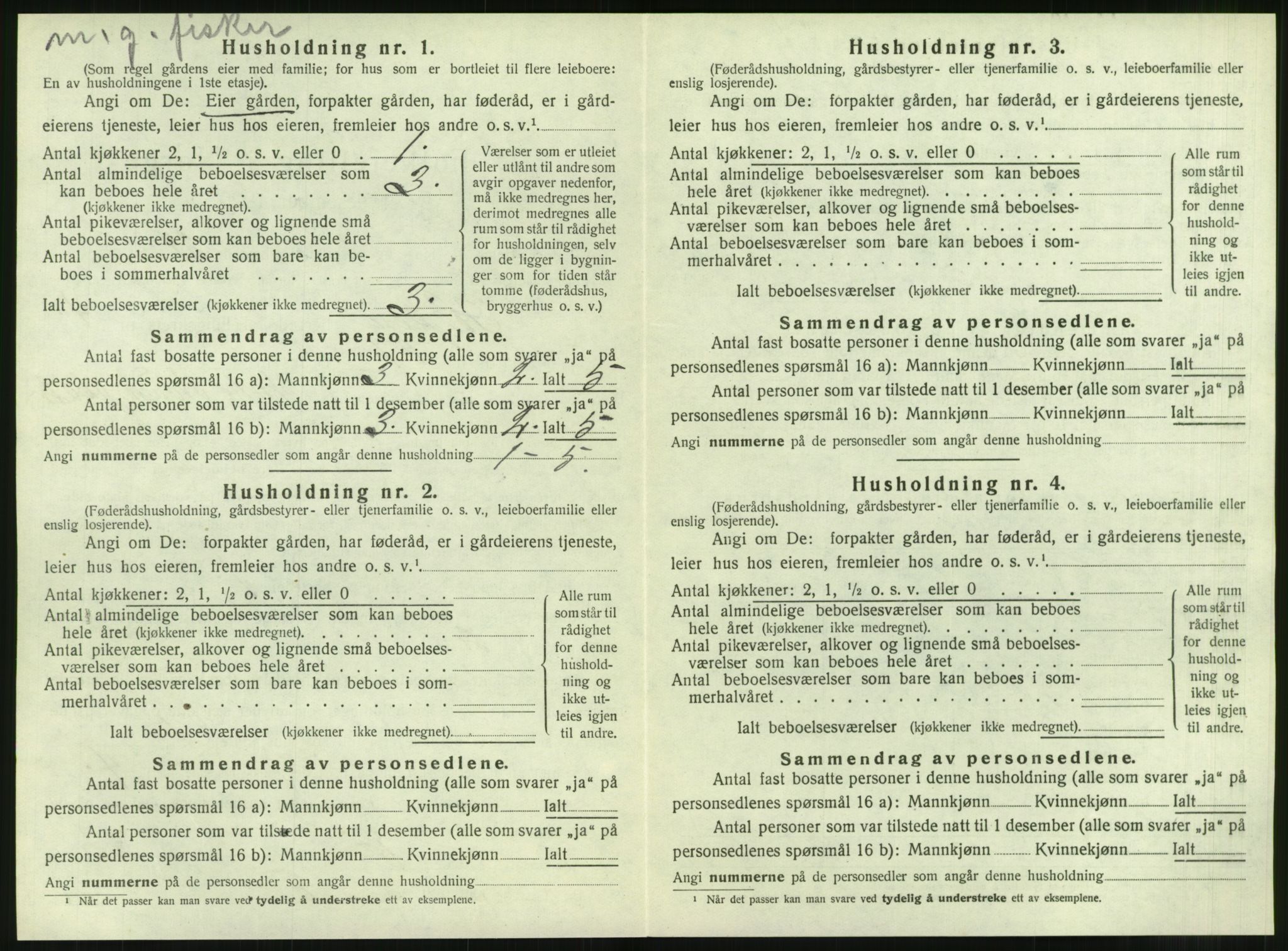 SAT, 1920 census for Hopen, 1920, p. 349