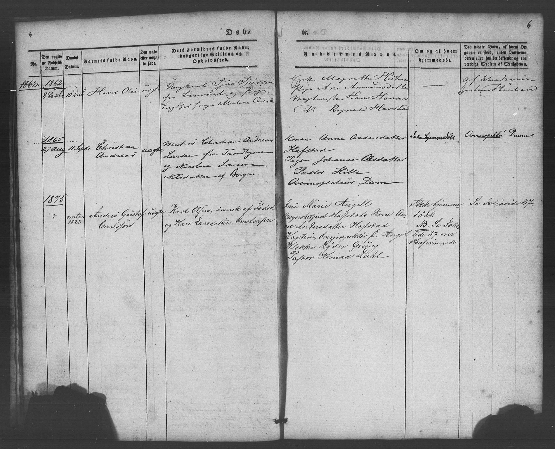 Bergens straffeanstalt, SAB/A-100323: Parish register (official) no. A 1, 1841-1884, p. 6
