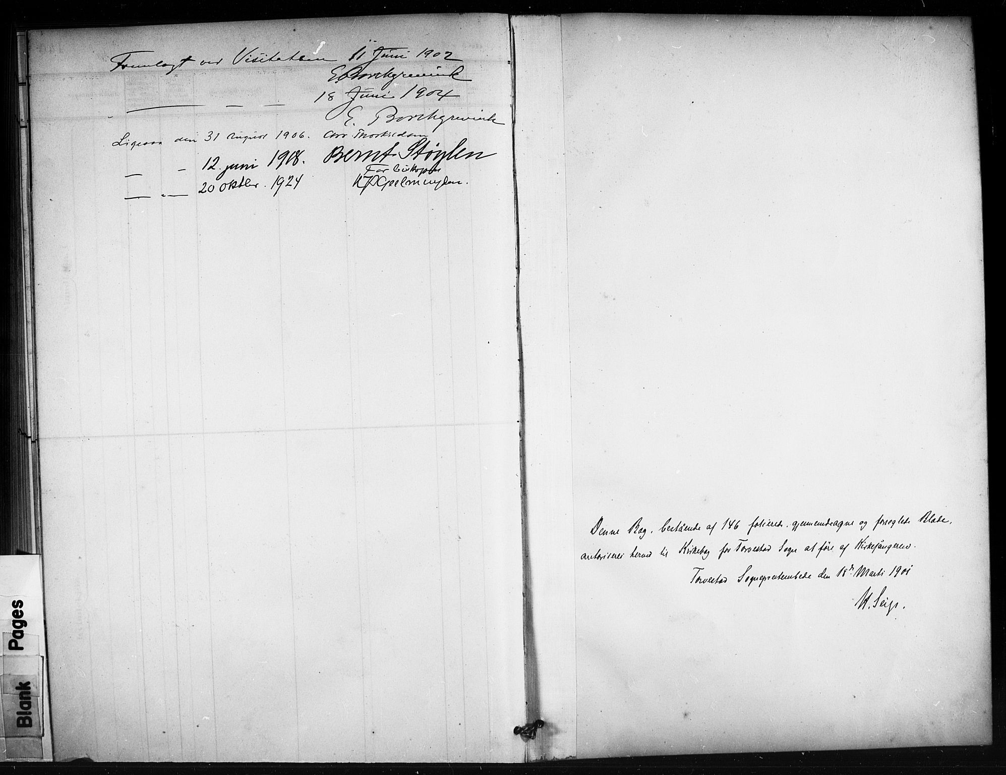 Torvastad sokneprestkontor, SAST/A -101857/H/Ha/Hab/L0008: Parish register (copy) no. B 8, 1901-1924