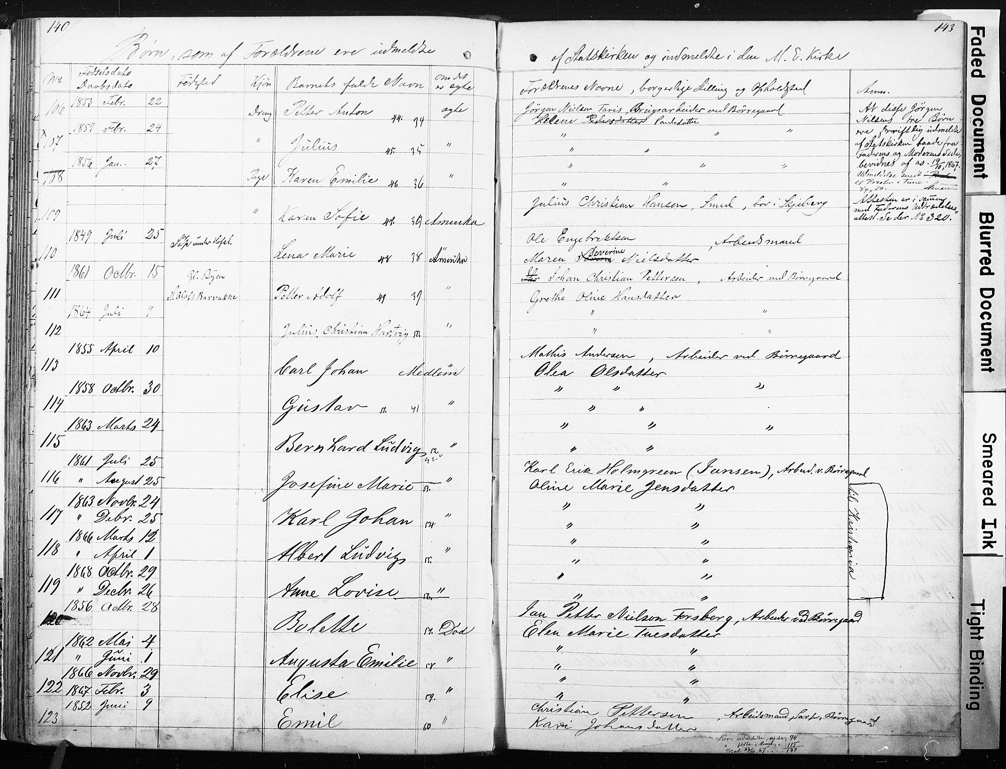 Sarpsborg metodistkirke, SAO/PAO-0233/A/L0001: Dissenter register no. 1, 1856-1875, p. 142-143