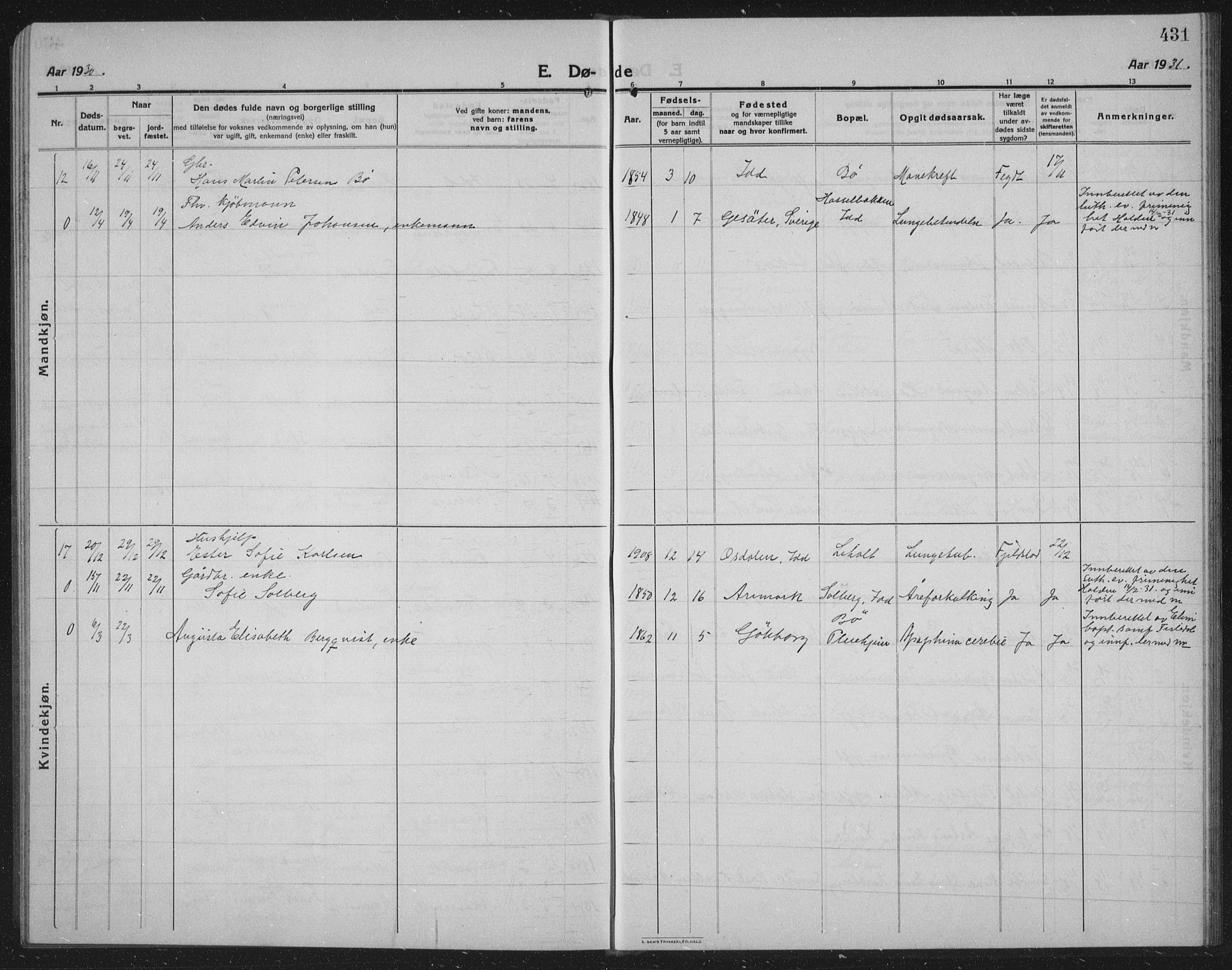 Idd prestekontor Kirkebøker, AV/SAO-A-10911/G/Gb/L0003: Parish register (copy) no. II 3, 1914-1940, p. 431