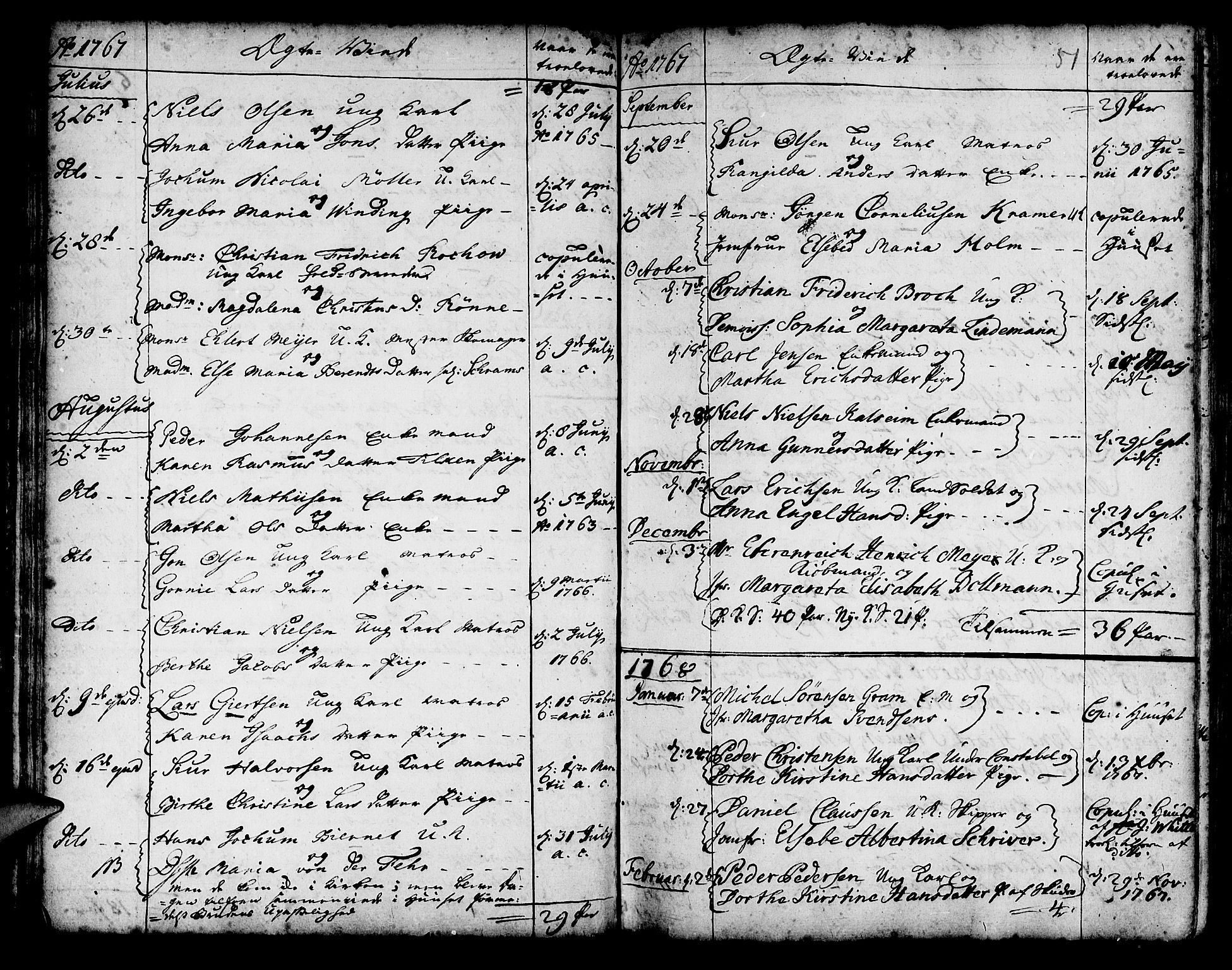 Korskirken sokneprestembete, SAB/A-76101/H/Haa/L0009: Parish register (official) no. A 9, 1743-1861, p. 51