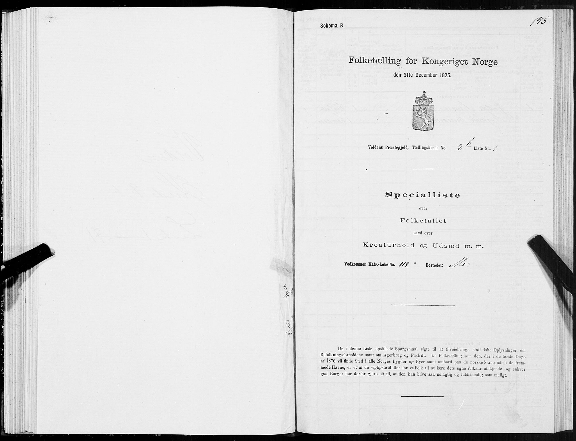 SAT, 1875 census for 1519P Volda, 1875, p. 2195