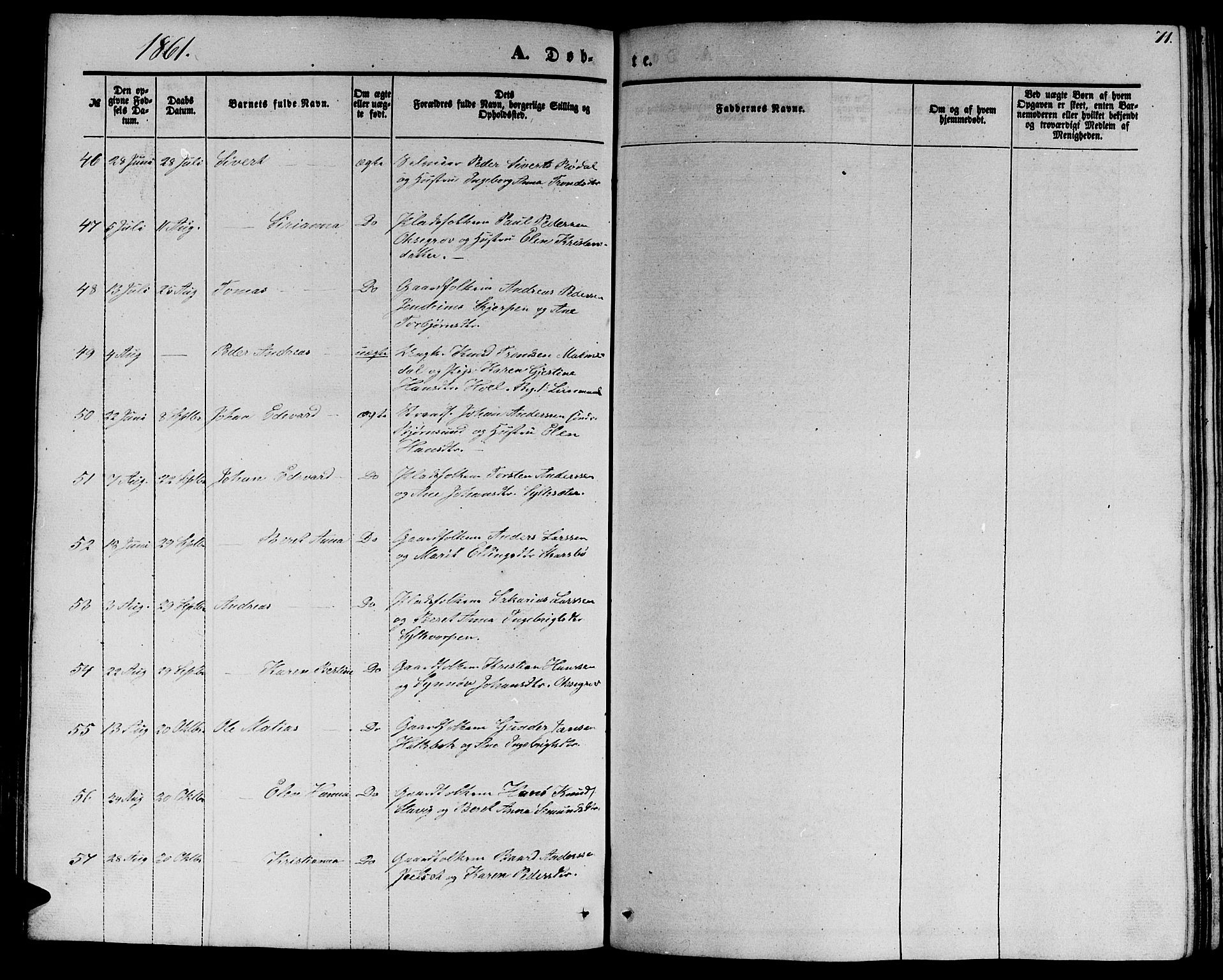 Ministerialprotokoller, klokkerbøker og fødselsregistre - Møre og Romsdal, AV/SAT-A-1454/565/L0753: Parish register (copy) no. 565C02, 1845-1870, p. 71