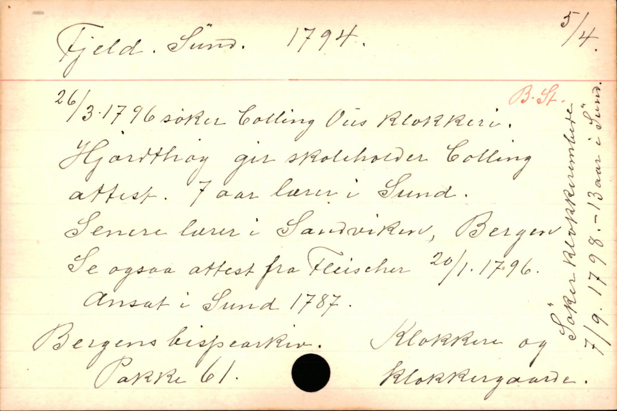 Haugen, Johannes - lærer, SAB/SAB/PA-0036/01/L0001: Om klokkere og lærere, 1521-1904, p. 3009