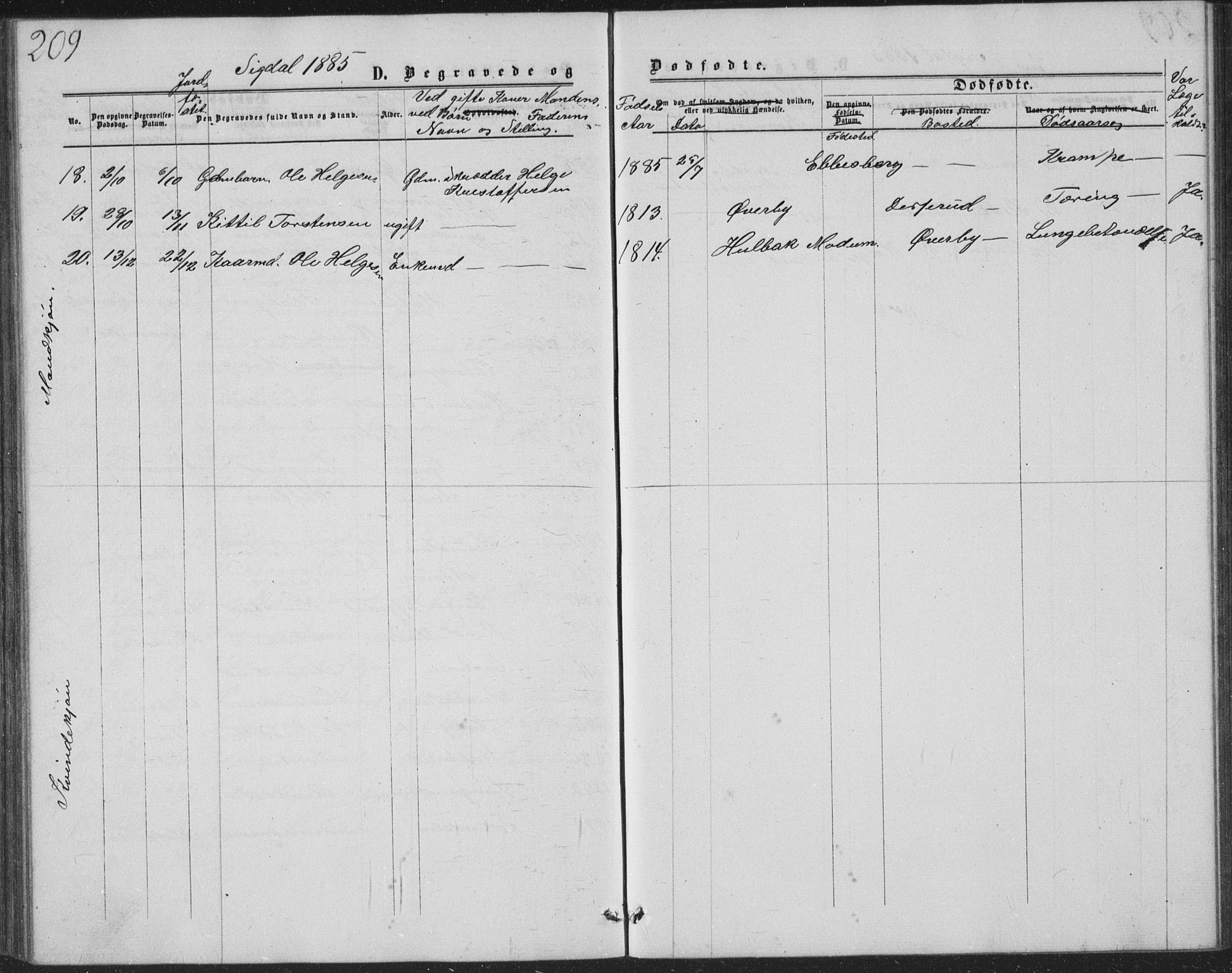 Sigdal kirkebøker, AV/SAKO-A-245/G/Ga/L0004: Parish register (copy) no. I 4, 1879-1885, p. 209