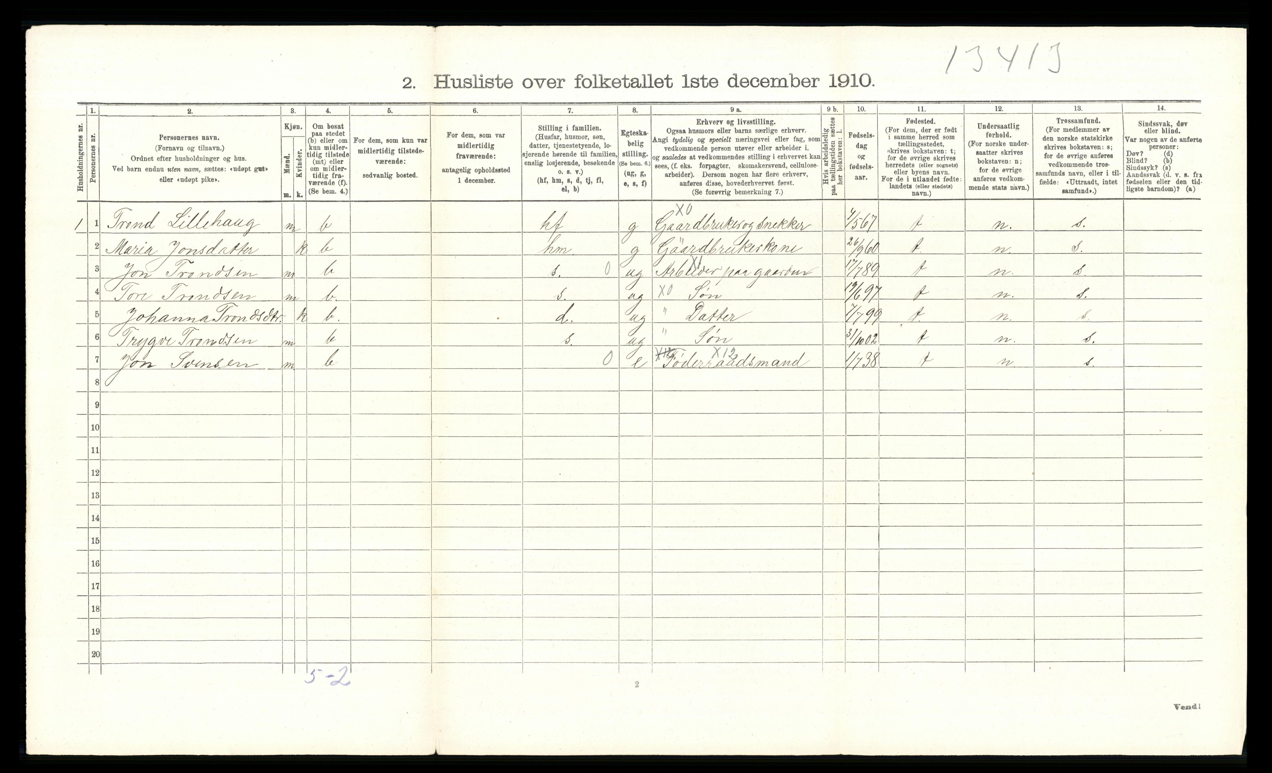 RA, 1910 census for Tolga, 1910, p. 529