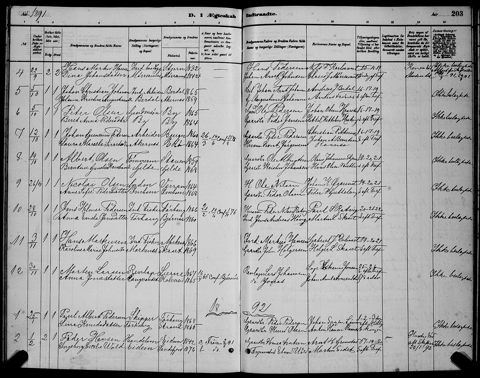 Ministerialprotokoller, klokkerbøker og fødselsregistre - Sør-Trøndelag, SAT/A-1456/655/L0687: Parish register (copy) no. 655C03, 1880-1898, p. 203