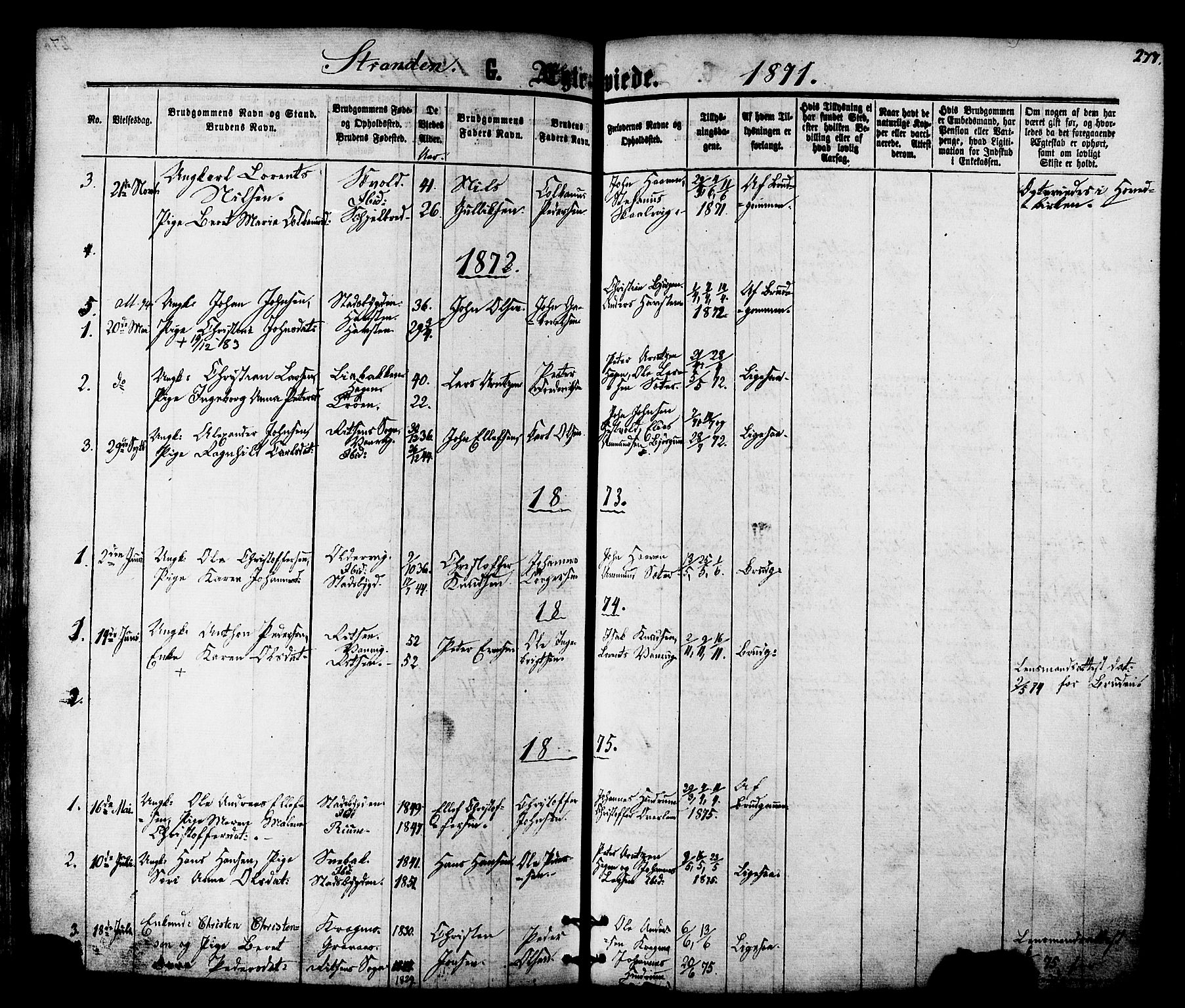 Ministerialprotokoller, klokkerbøker og fødselsregistre - Nord-Trøndelag, SAT/A-1458/701/L0009: Parish register (official) no. 701A09 /2, 1864-1882, p. 277