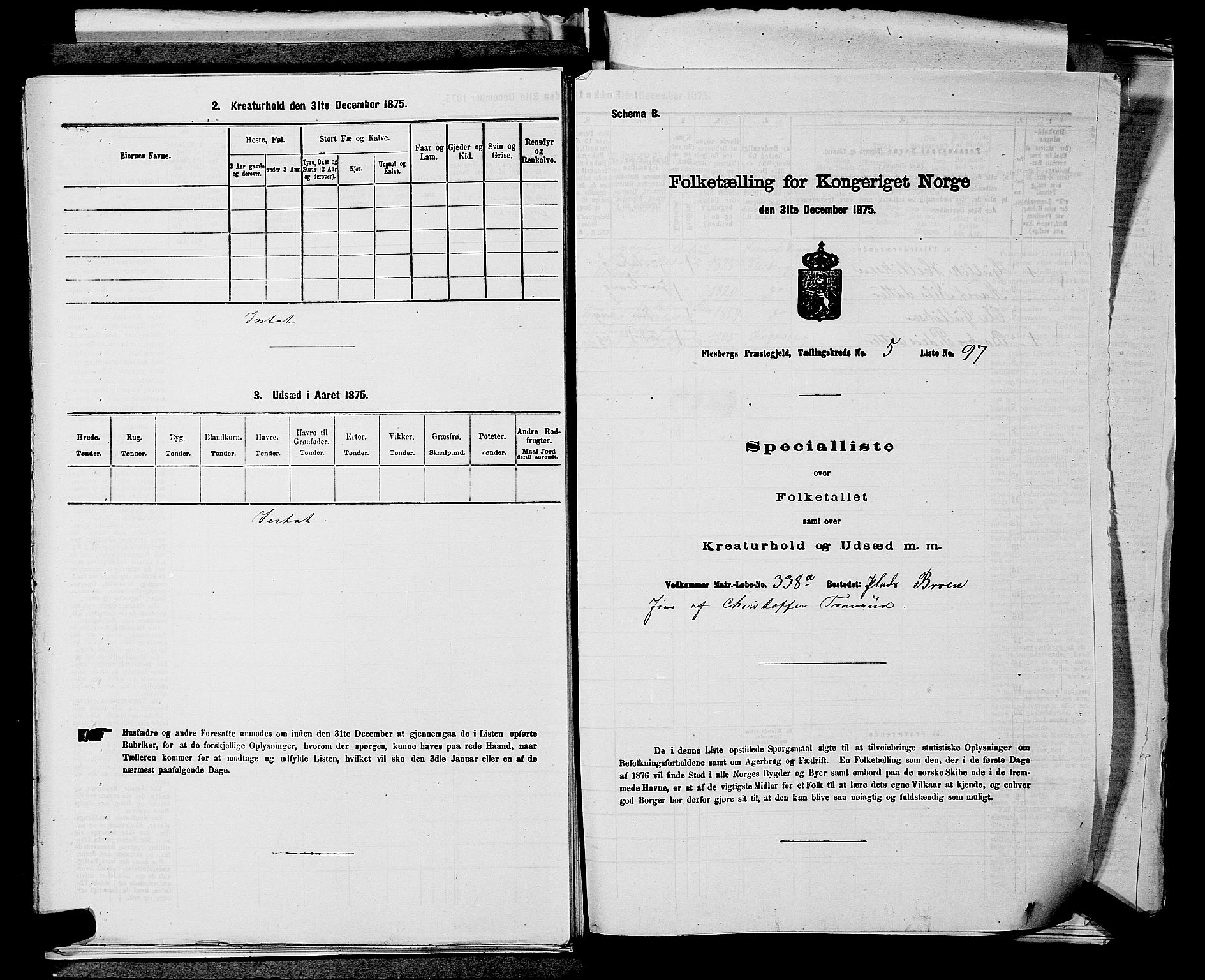 SAKO, 1875 census for 0631P Flesberg, 1875, p. 1079