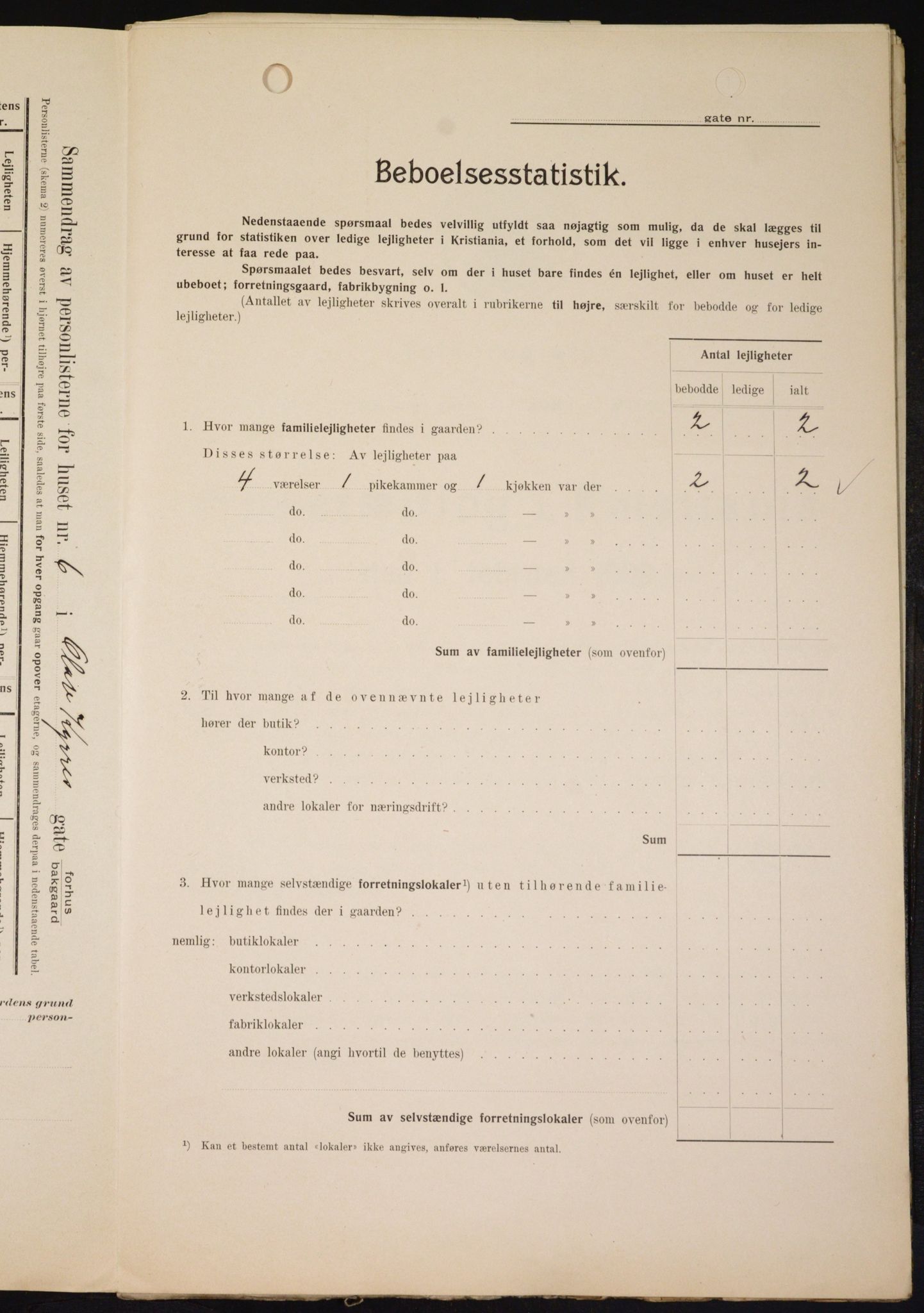 OBA, Municipal Census 1909 for Kristiania, 1909, p. 68180