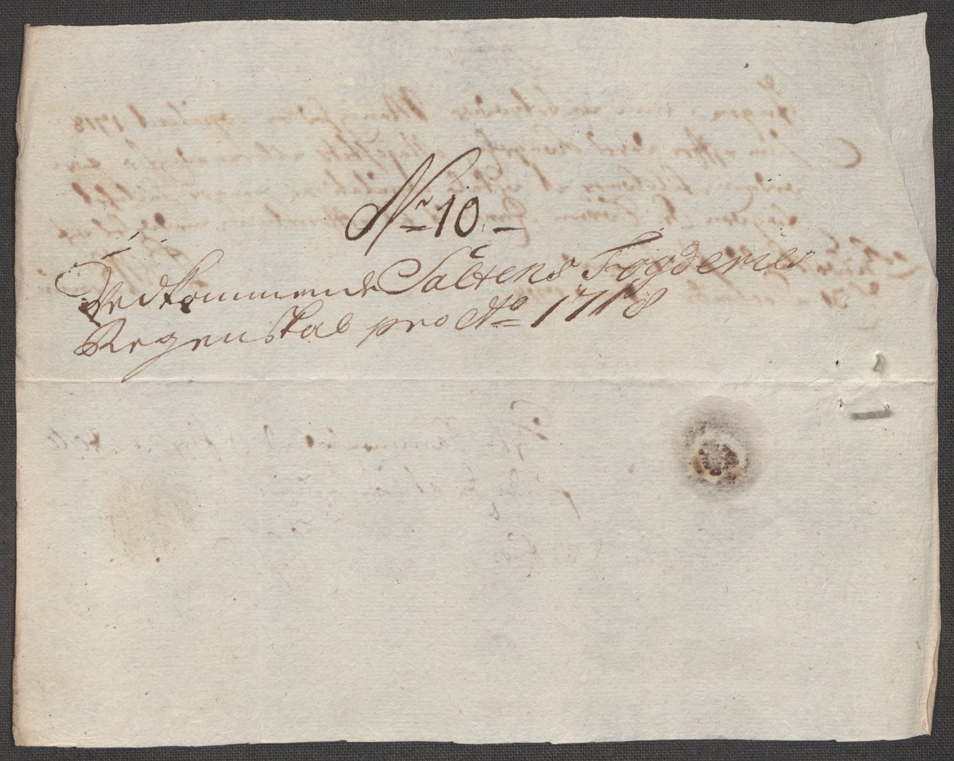 Rentekammeret inntil 1814, Reviderte regnskaper, Fogderegnskap, AV/RA-EA-4092/R66/L4588: Fogderegnskap Salten, 1718, p. 154