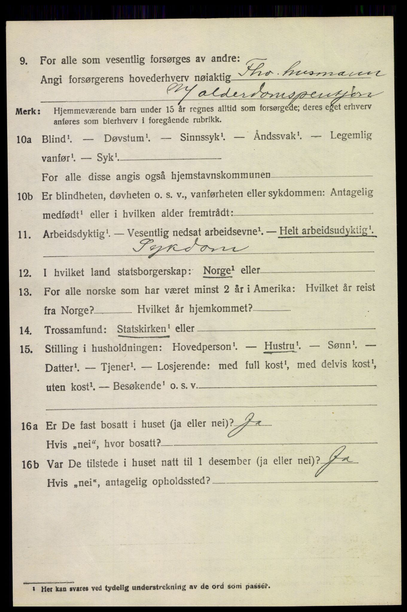 SAH, 1920 census for Vardal, 1920, p. 13786