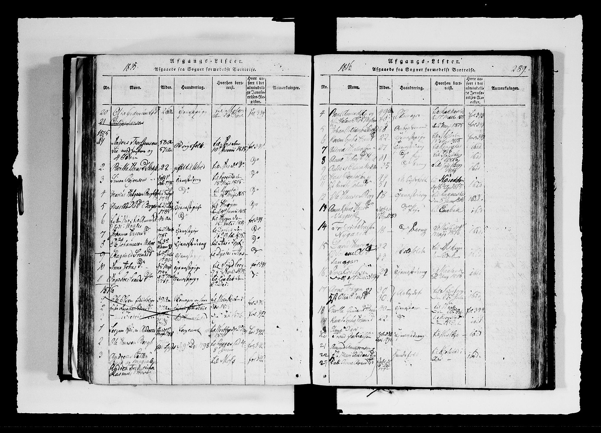 Hobøl prestekontor Kirkebøker, AV/SAO-A-2002/F/Fa/L0002: Parish register (official) no. I 2, 1814-1841, p. 289