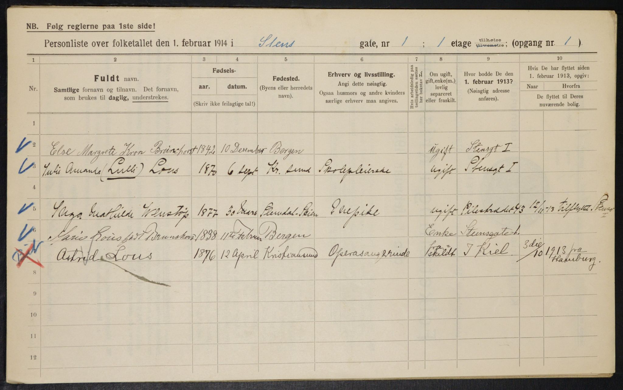 OBA, Municipal Census 1914 for Kristiania, 1914, p. 101760