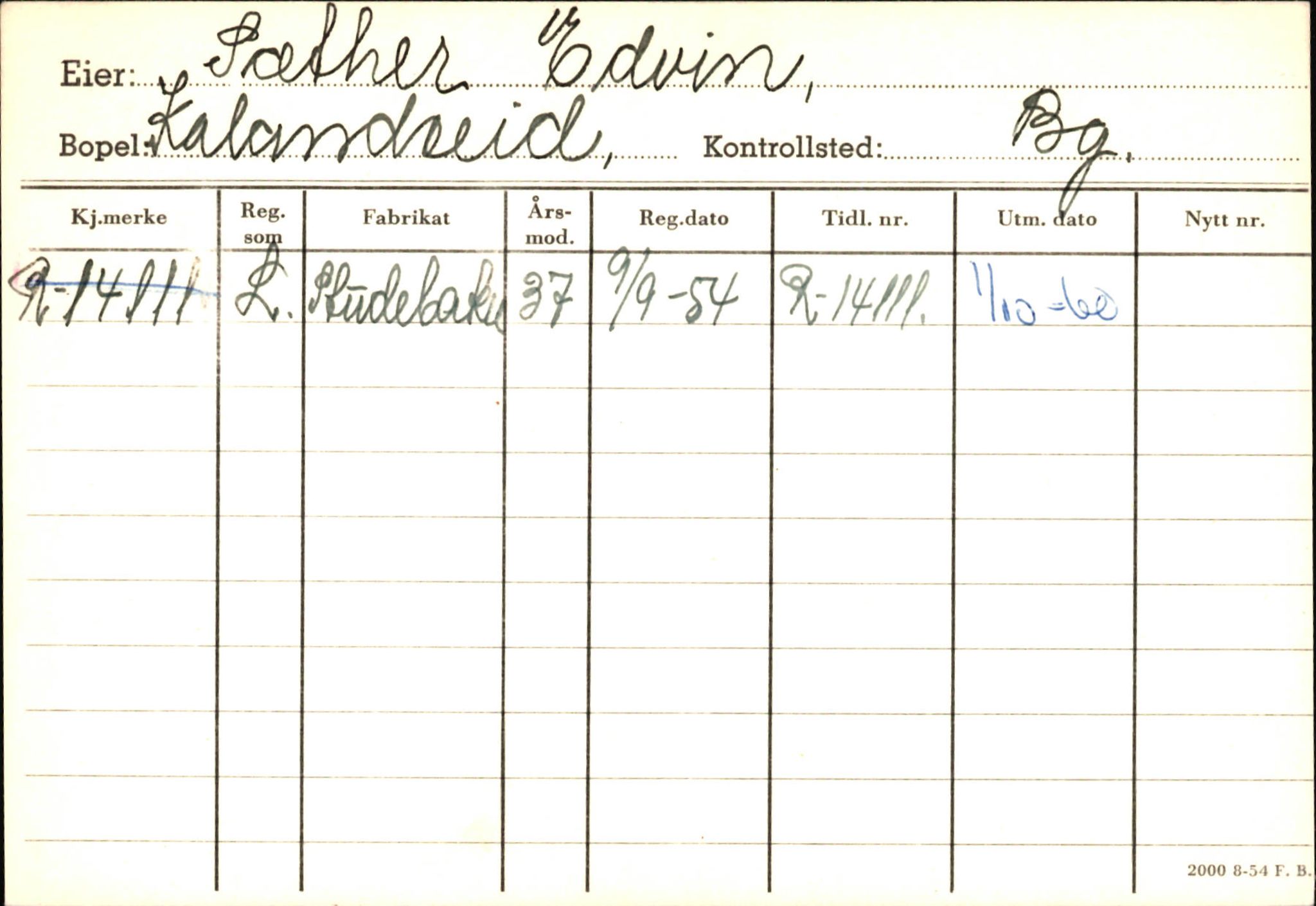 Statens vegvesen, Hordaland vegkontor, AV/SAB-A-5201/2/Ha/L0054: R-eierkort S-T, 1920-1971, p. 4