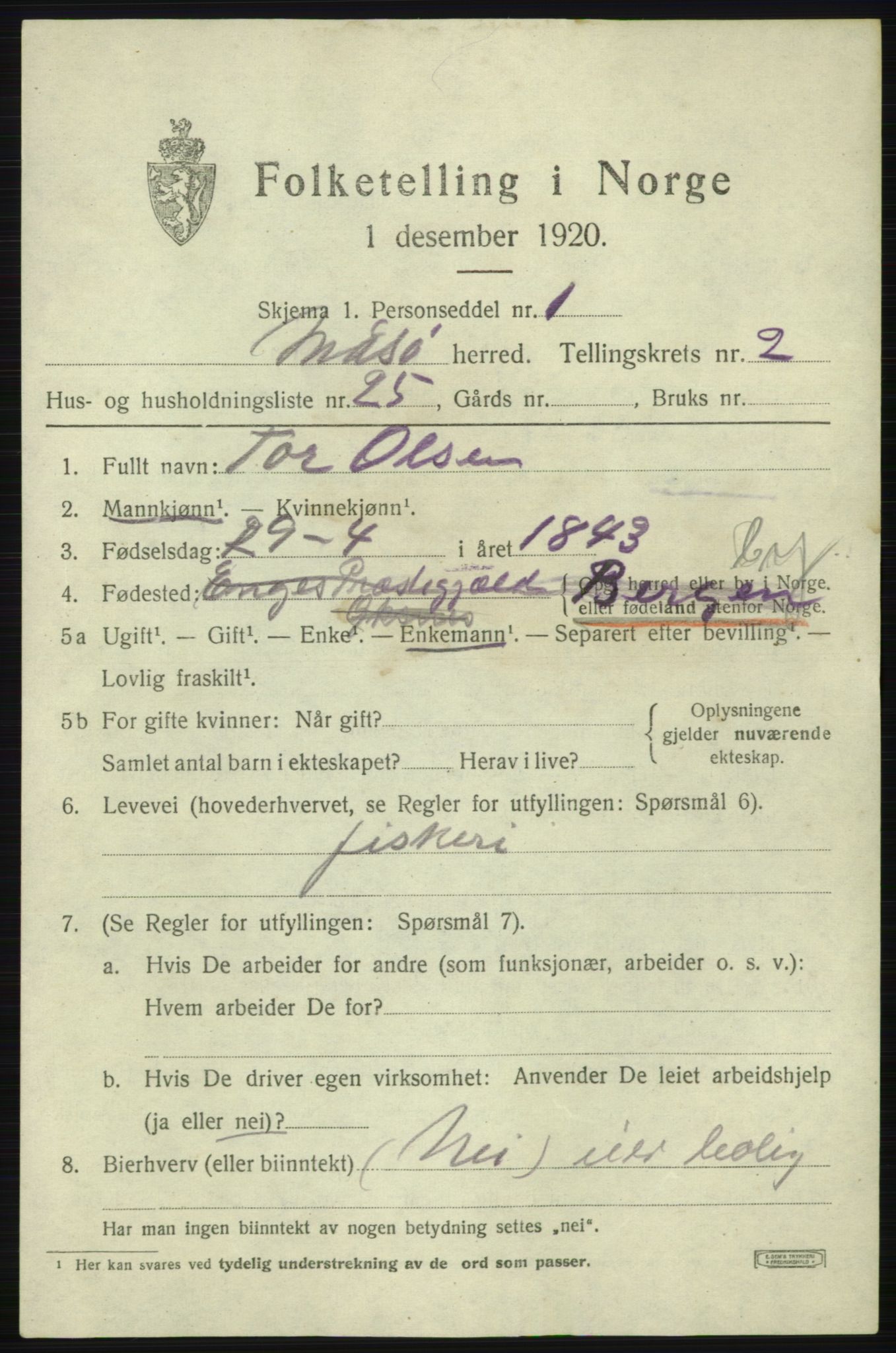 SATØ, 1920 census for Måsøy, 1920, p. 1566