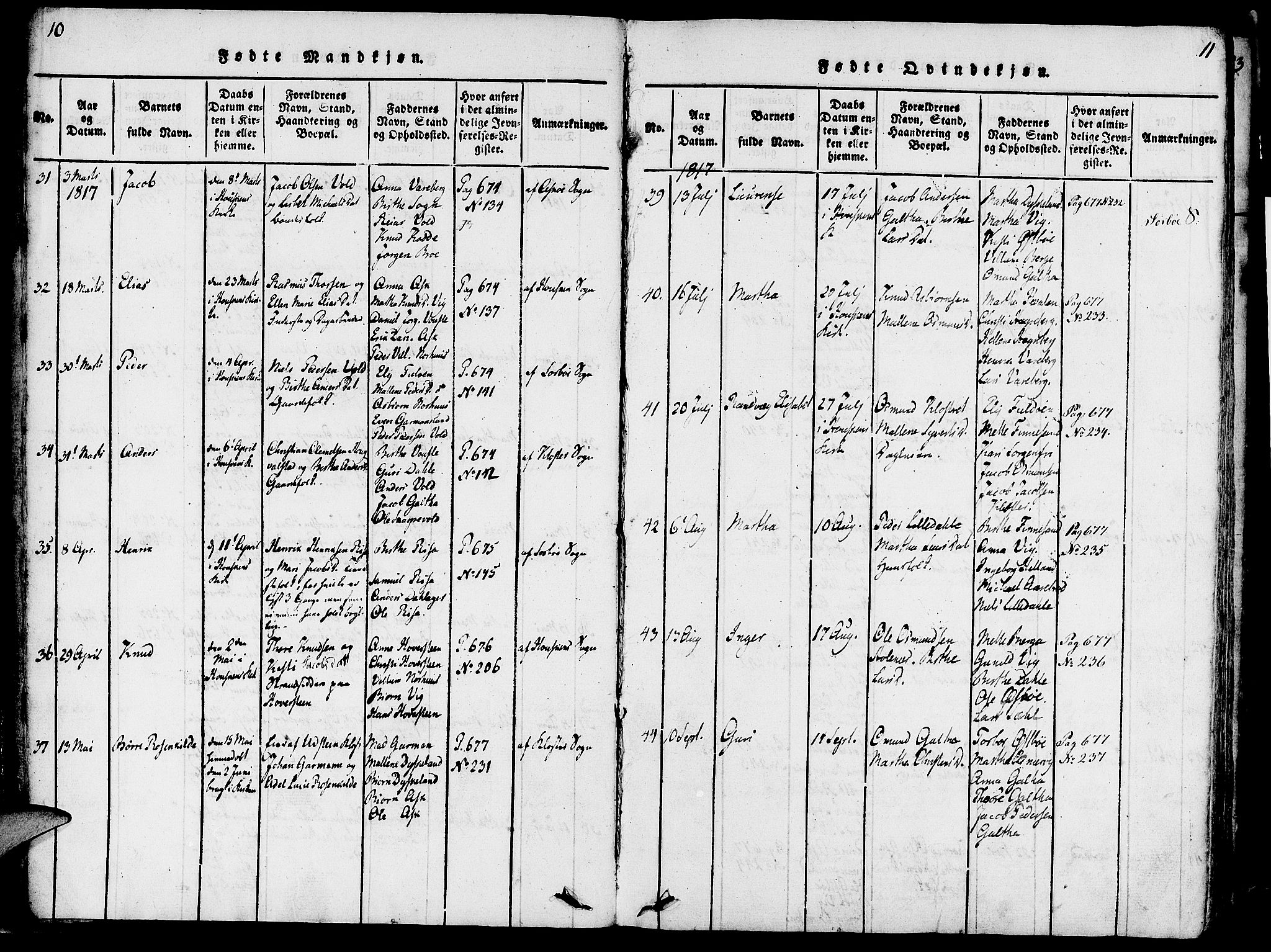 Rennesøy sokneprestkontor, AV/SAST-A -101827/H/Ha/Haa/L0004: Parish register (official) no. A 4, 1816-1837, p. 10-11