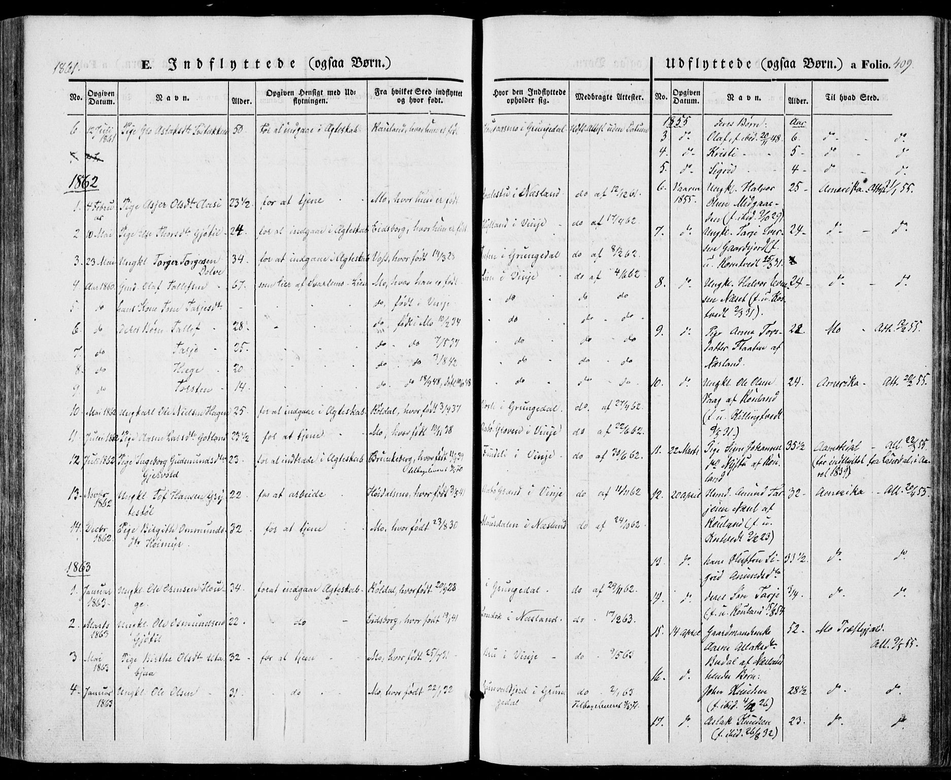 Vinje kirkebøker, SAKO/A-312/F/Fa/L0004: Parish register (official) no. I 4, 1843-1869, p. 409