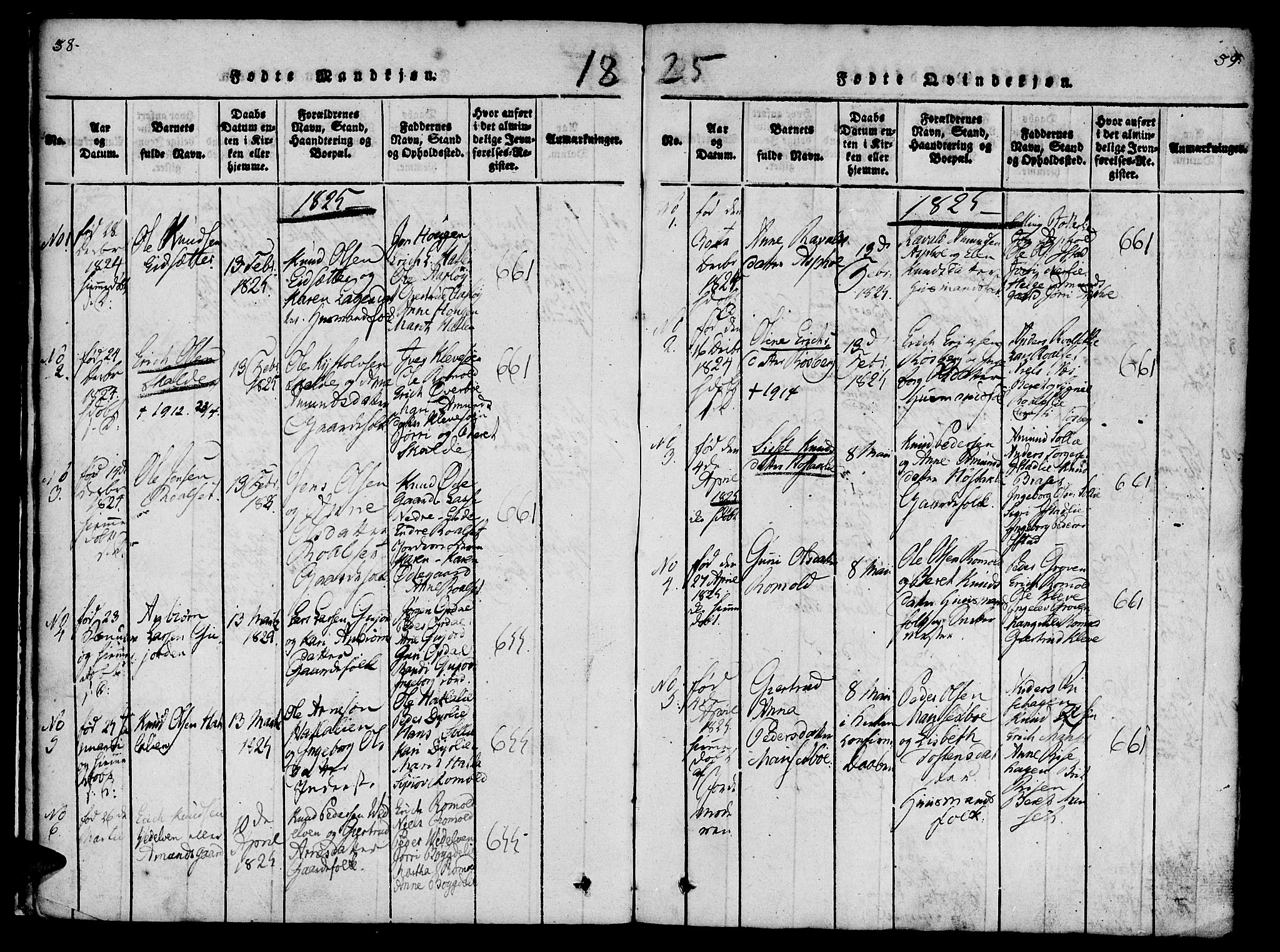 Ministerialprotokoller, klokkerbøker og fødselsregistre - Møre og Romsdal, AV/SAT-A-1454/557/L0679: Parish register (official) no. 557A01, 1818-1843, p. 38-39